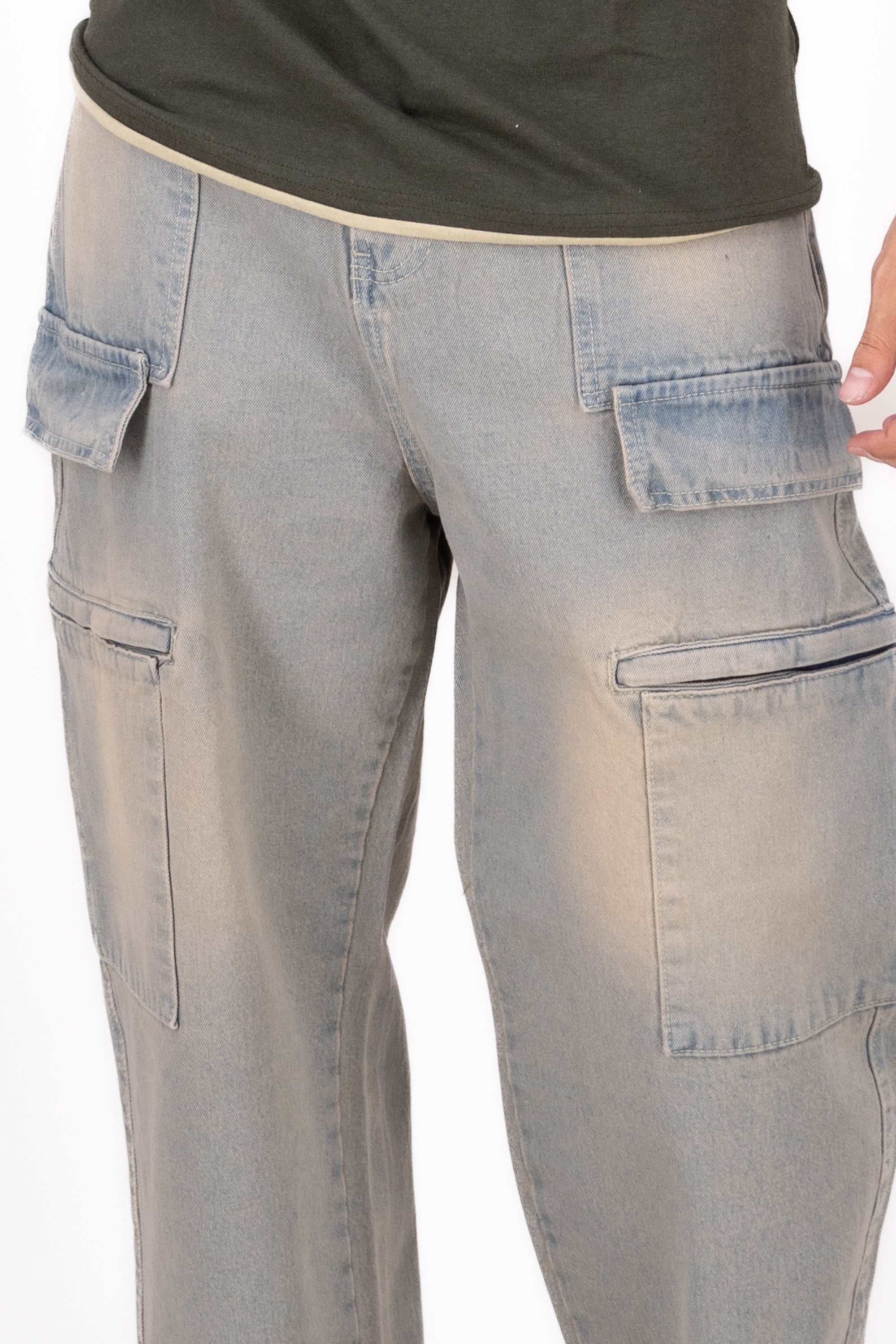 Jeans Wide Detalle Cierres STONE