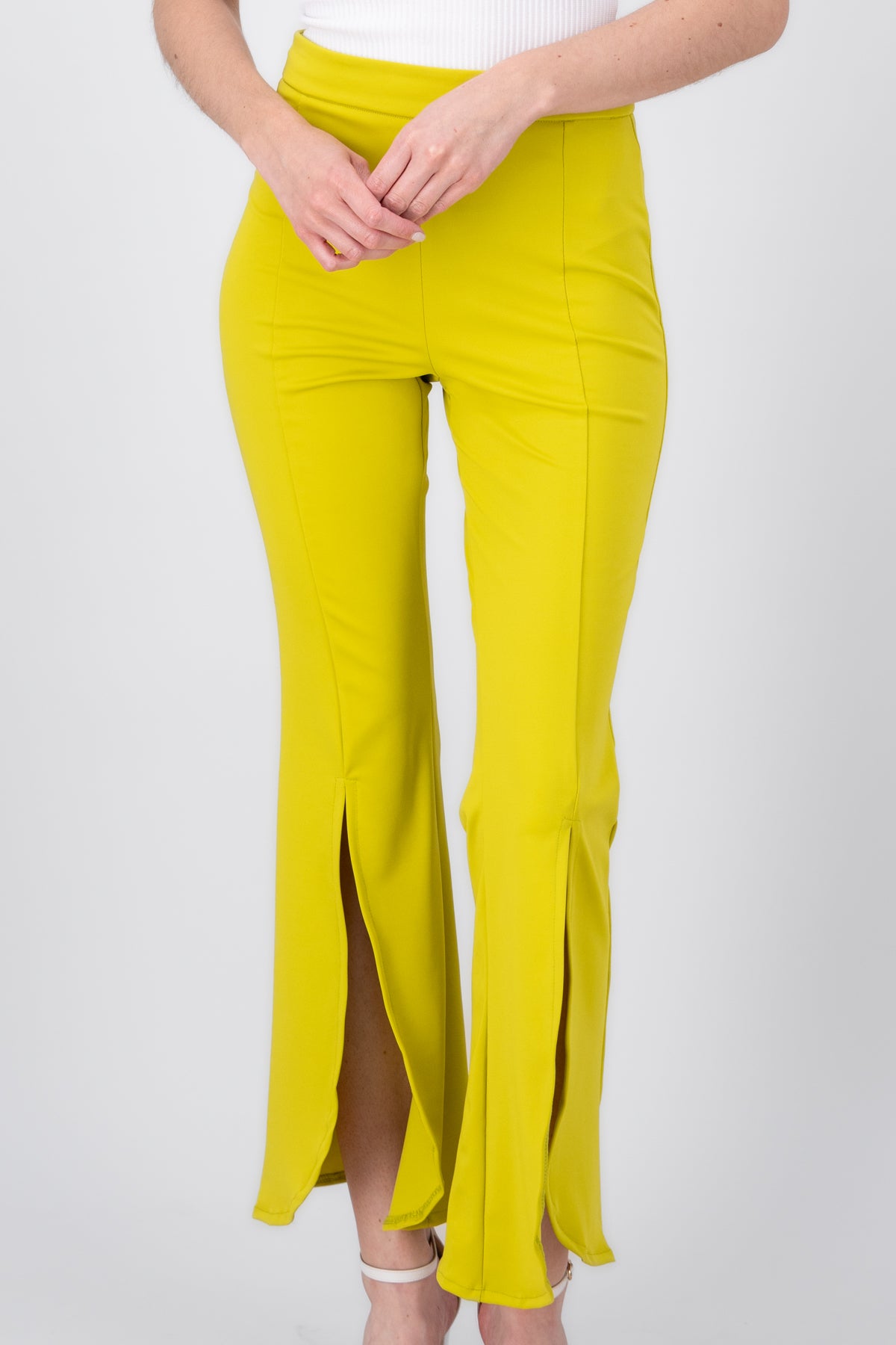 Pantalon Flare Abertura Pierna VERDE LIMA