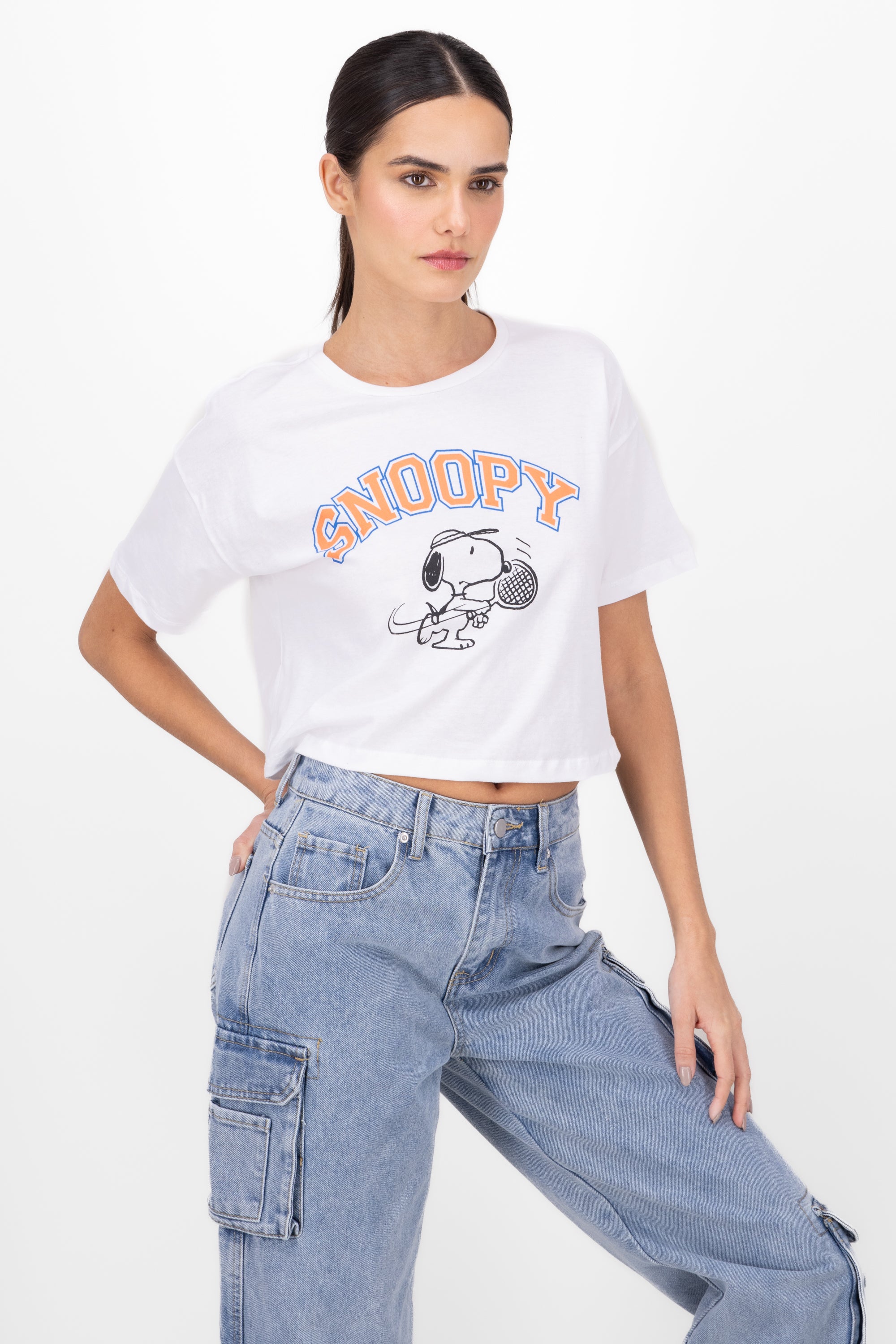 Snoopy Tennis Cropy T -shirt WHITE