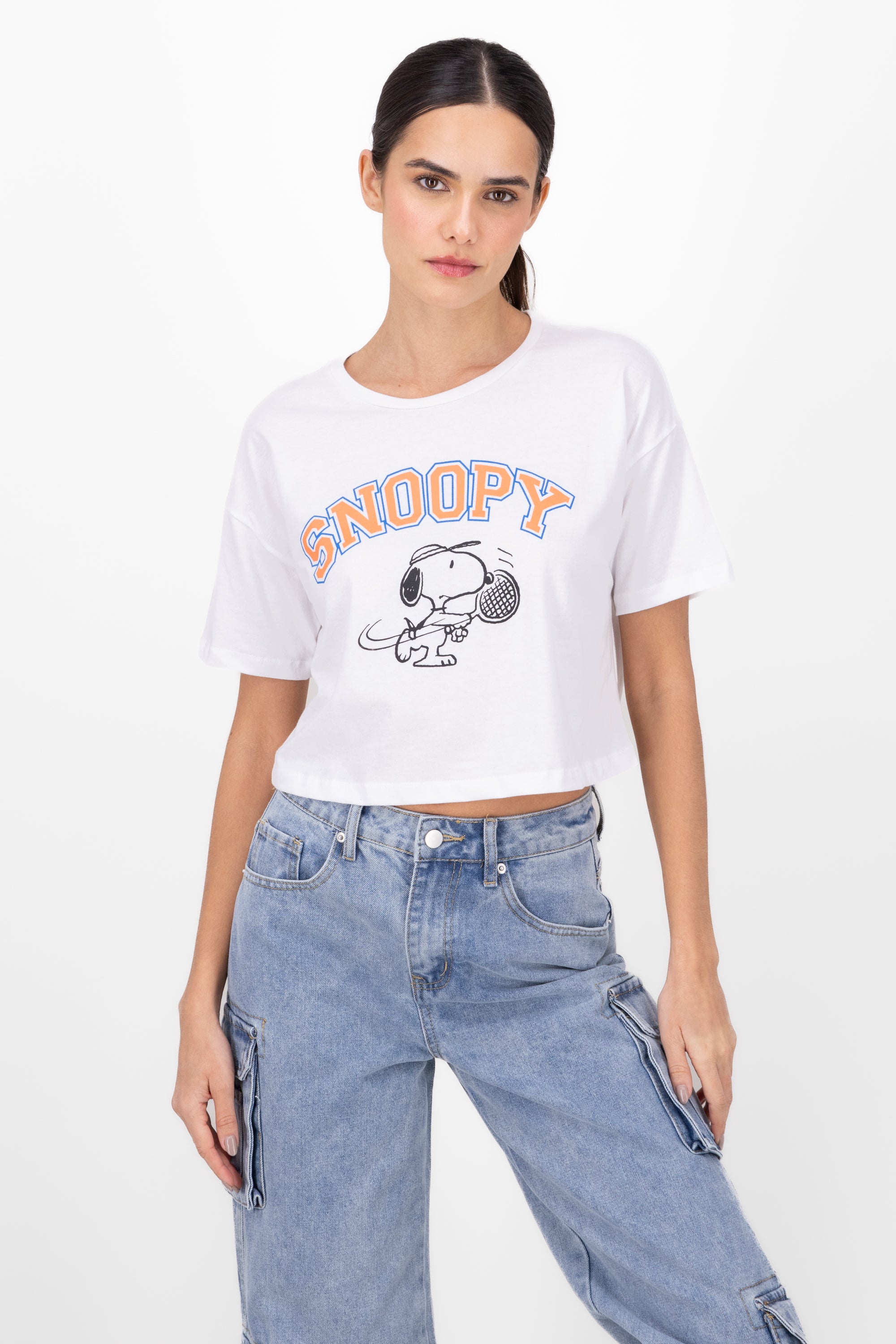 Snoopy Tennis Cropy T -shirt WHITE