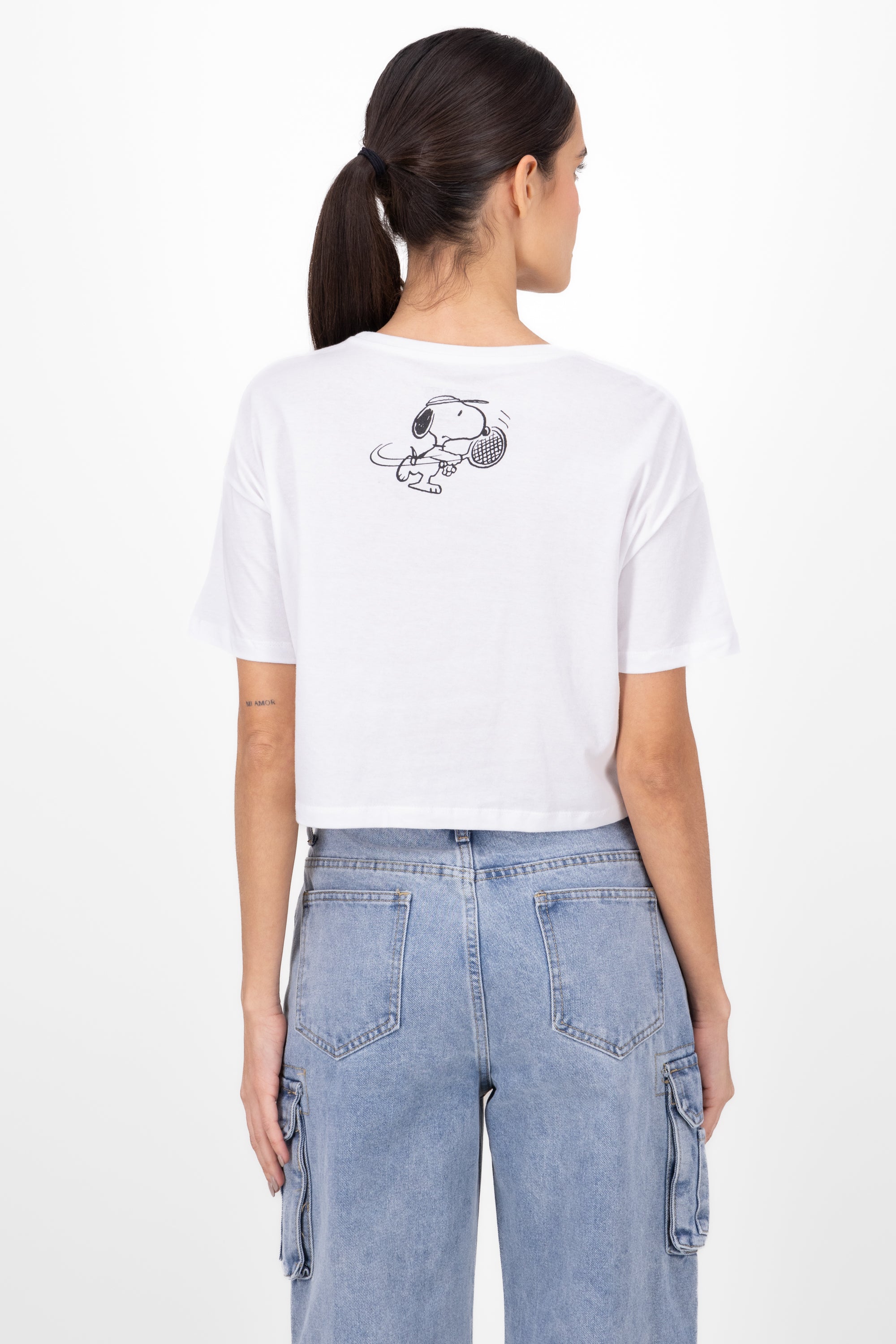 Snoopy Tennis Cropy T -shirt WHITE