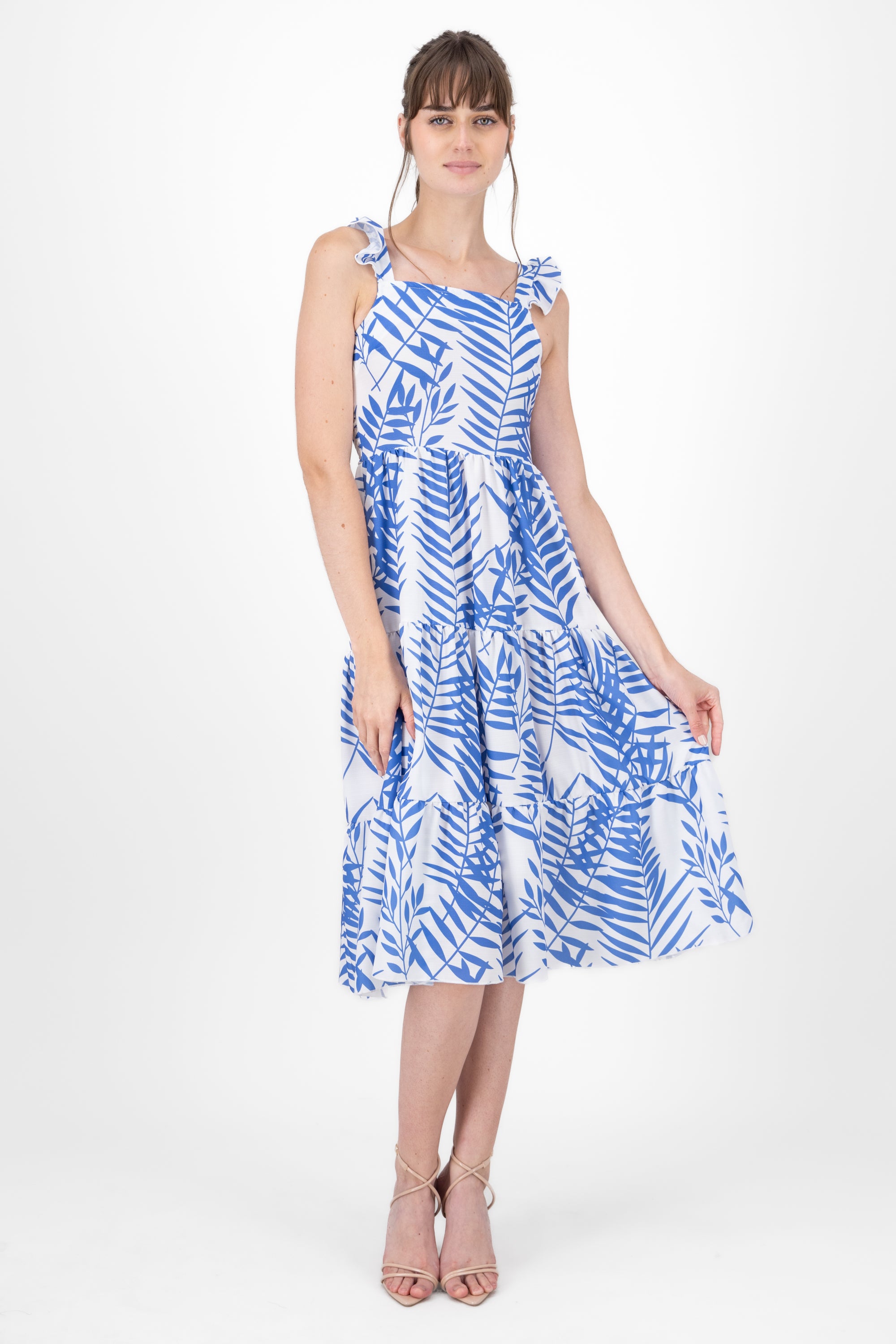 Vestido Midi Tirantes Olanes INDIGO