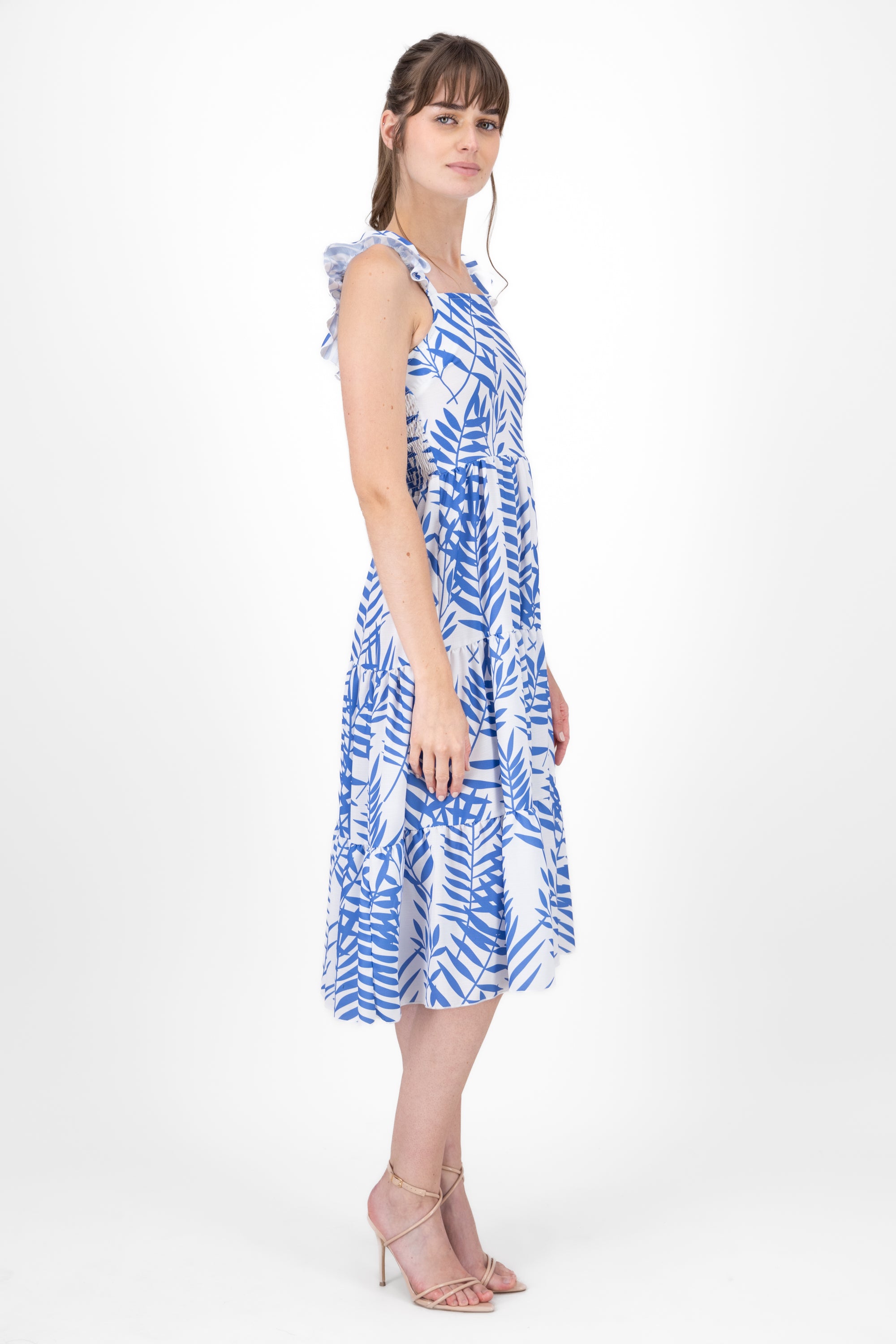 Vestido Midi Tirantes Olanes INDIGO