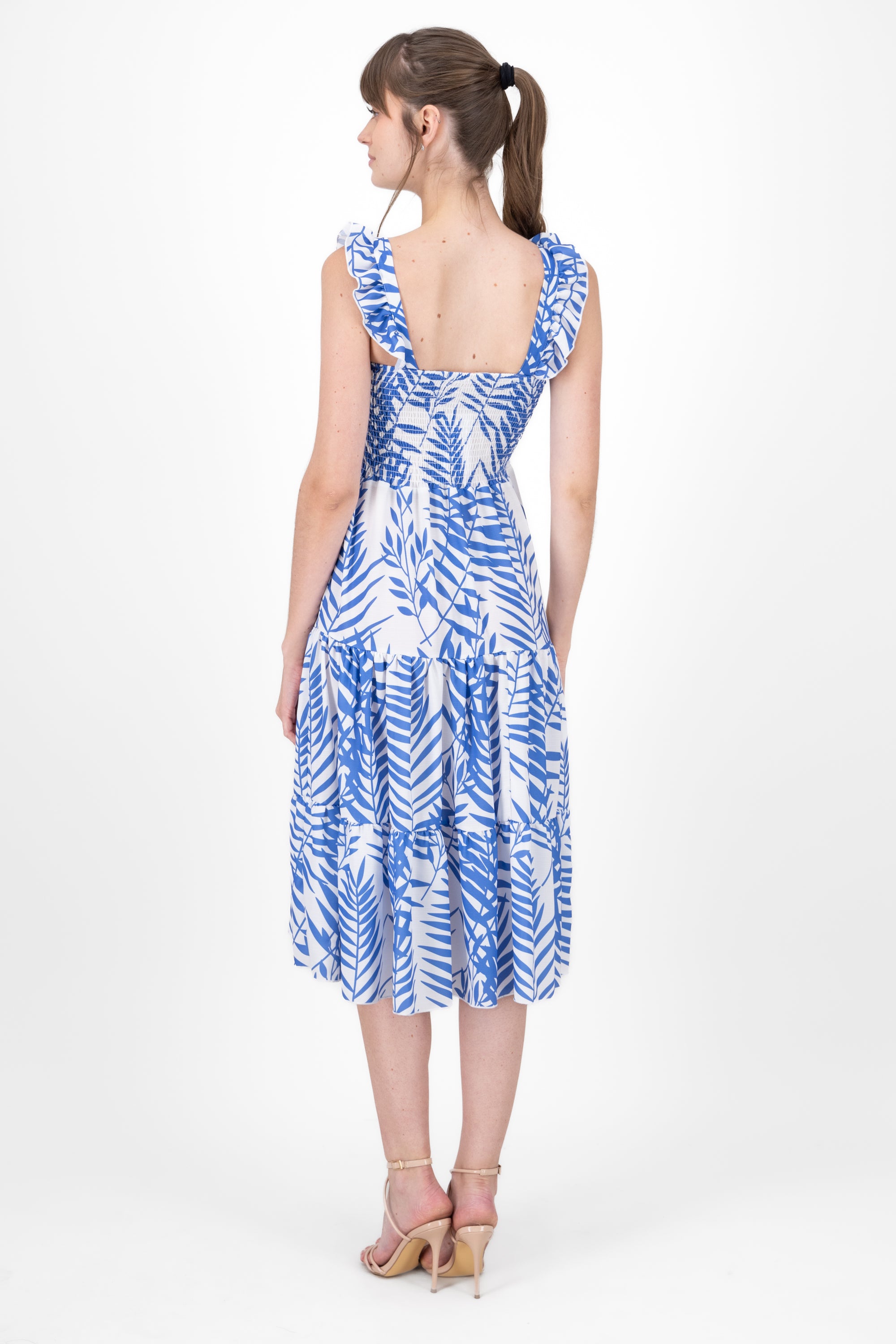Vestido Midi Tirantes Olanes INDIGO