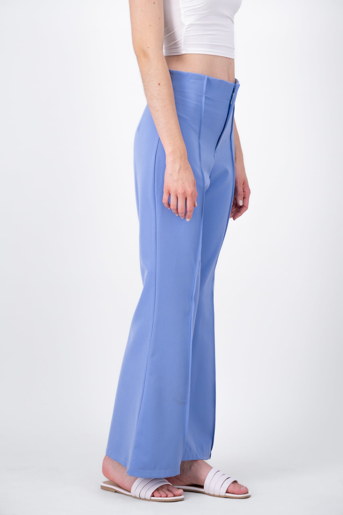 Pantalon Wide Leg Detalle Costura AZUL CIELO