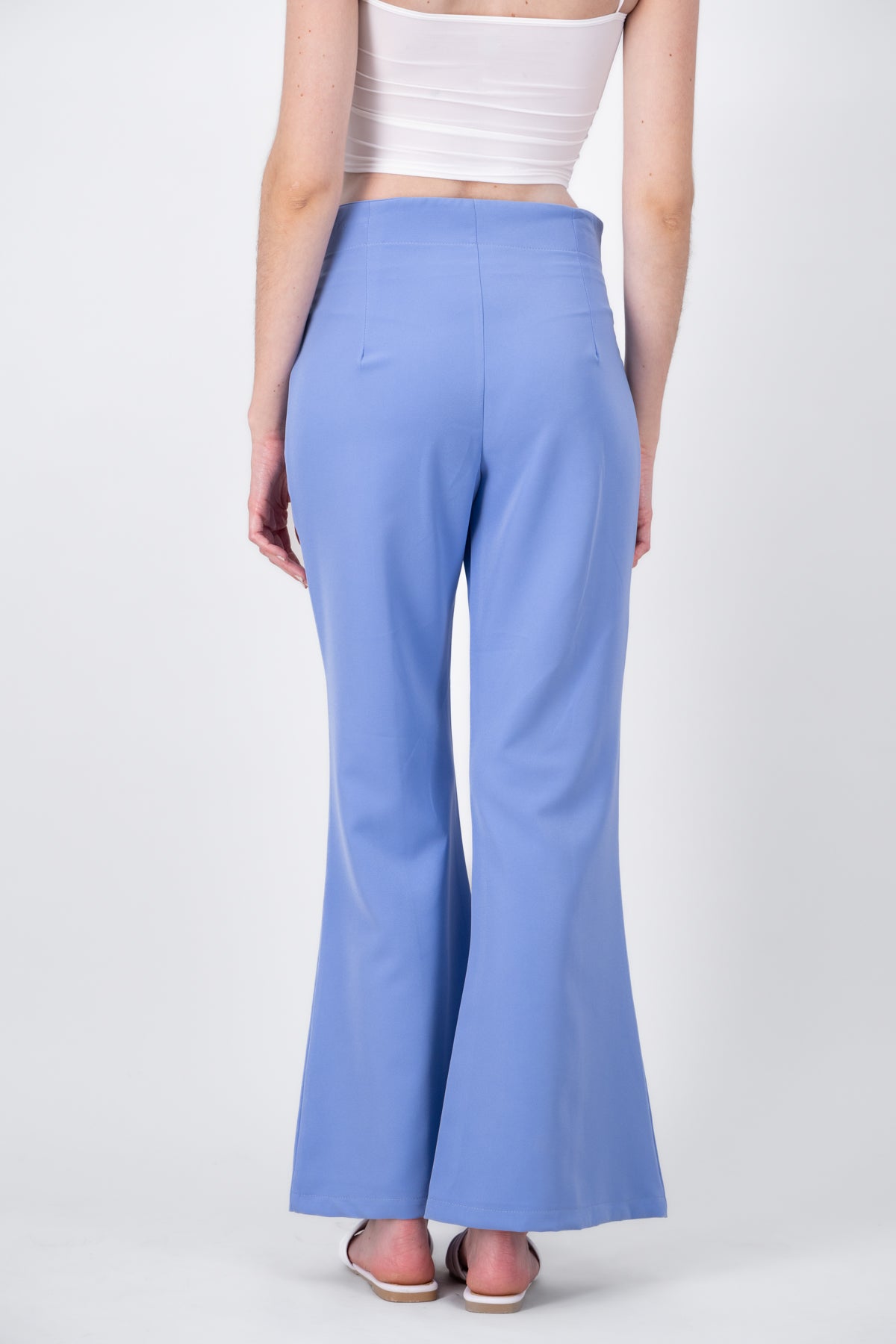 Pantalon Wide Leg Detalle Costura AZUL CIELO