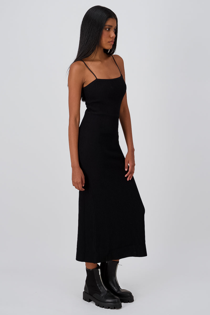 Maxi Dress Opening BLACK