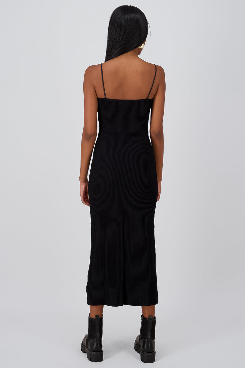 Maxi Dress Opening BLACK