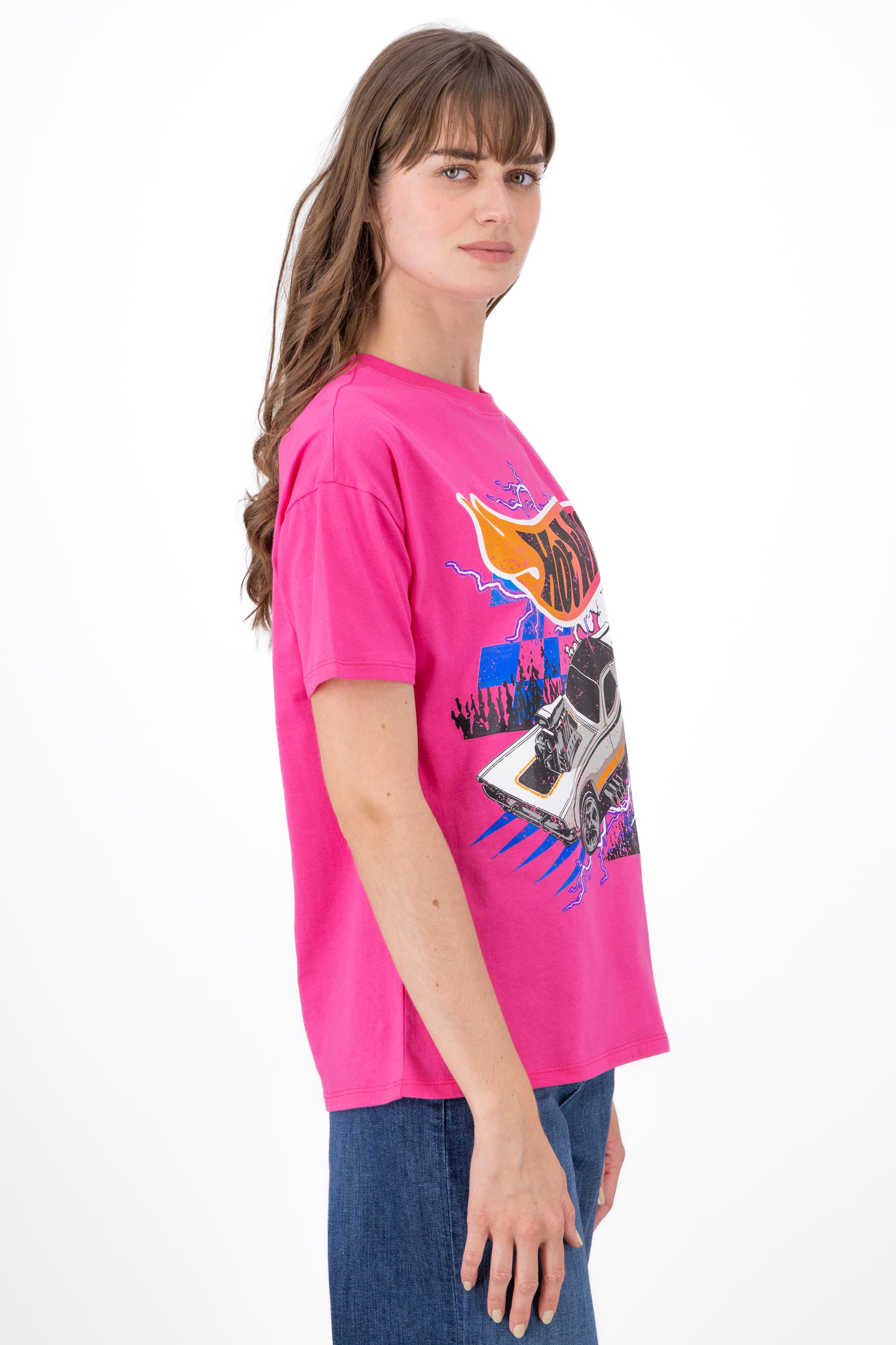 Hot Wheels car shirt Bright pink