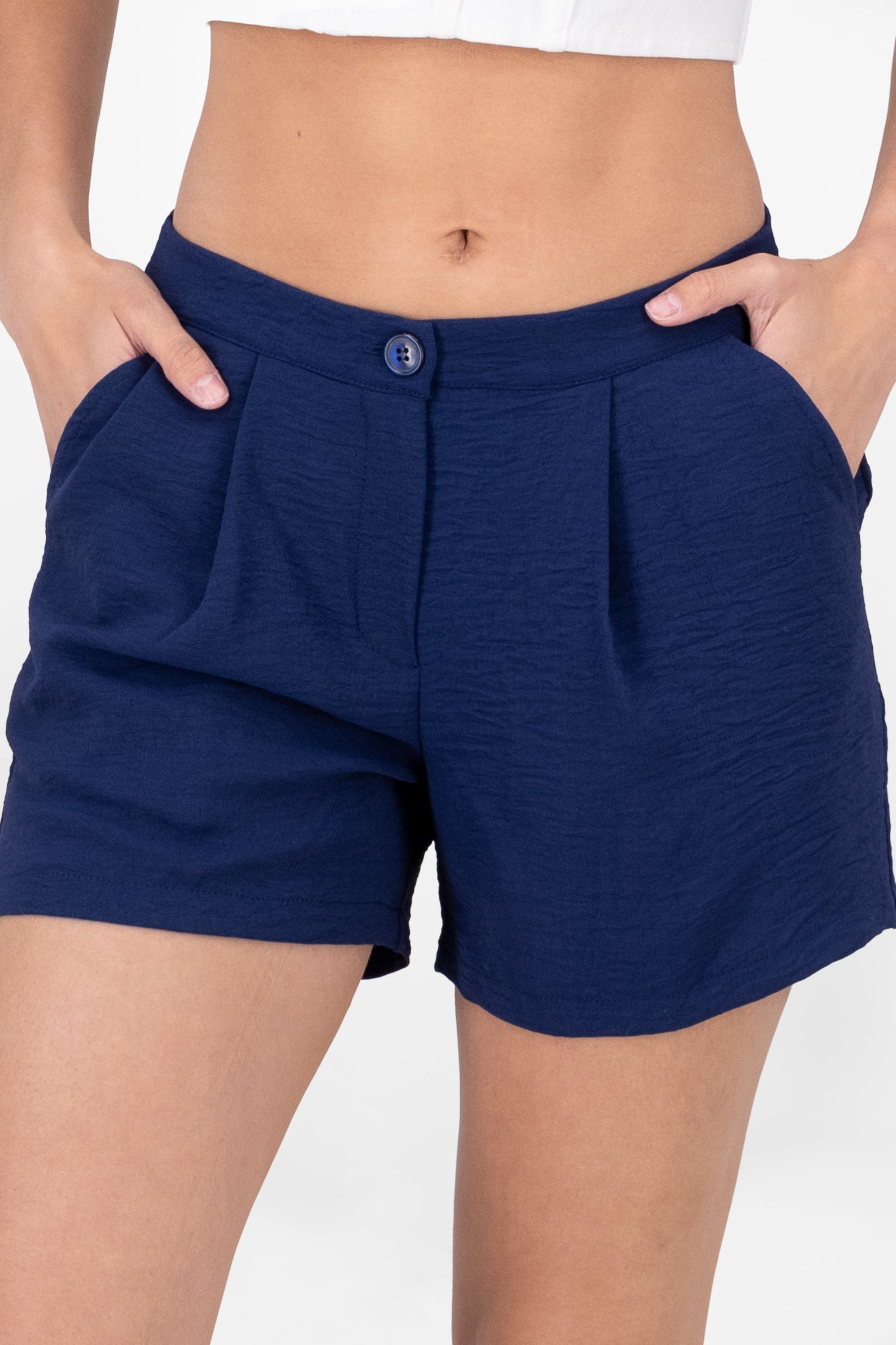 Short Pinzas Bolsas AZUL