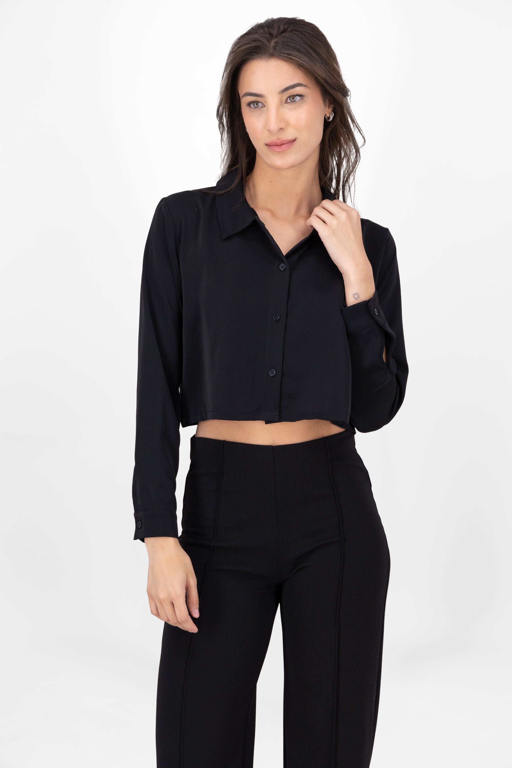 Lisa Crop shirt BLACK