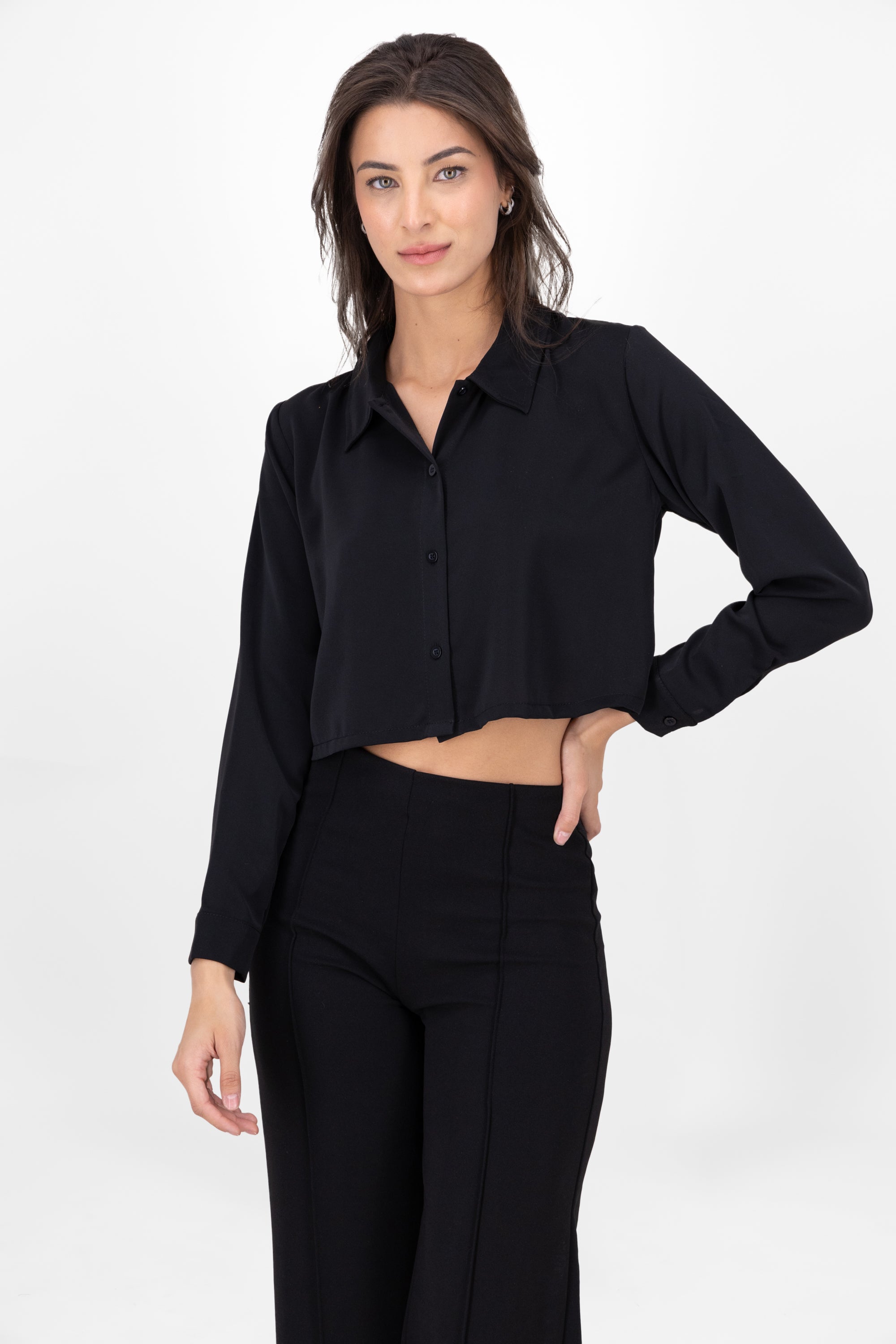 Lisa Crop shirt BLACK