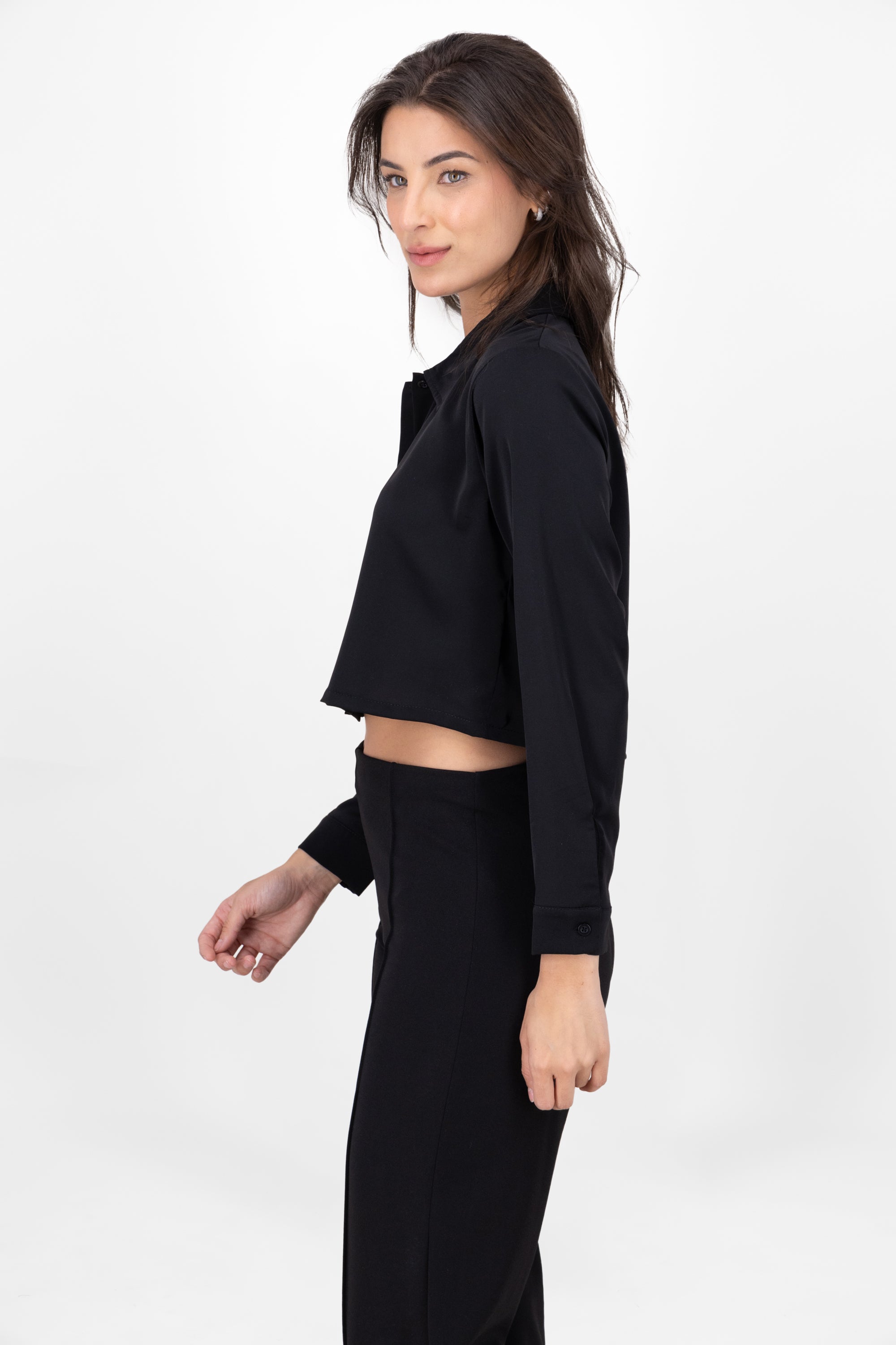 Lisa Crop shirt BLACK