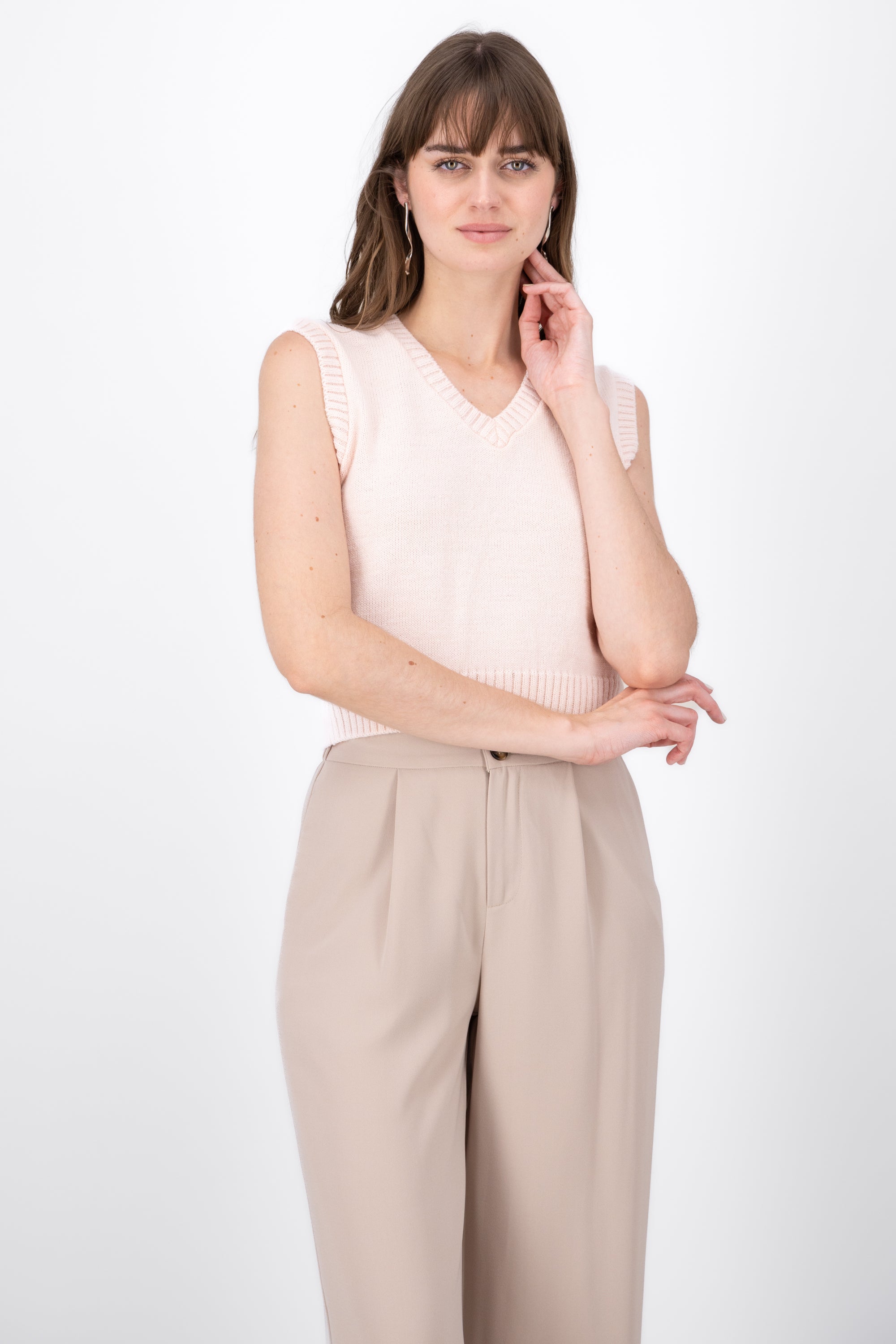 Chaleco Detalle Cuello ROSA PASTEL