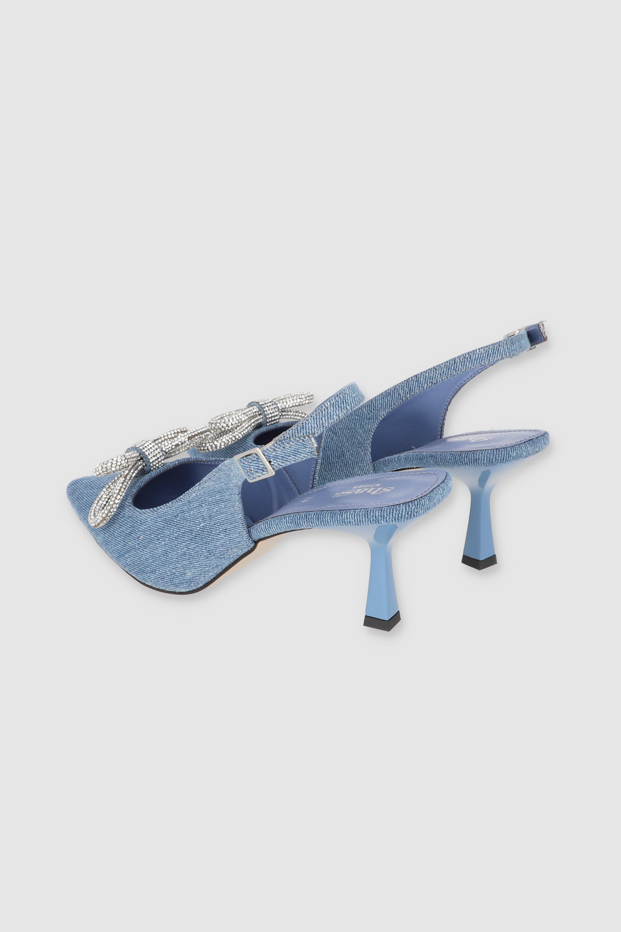 Tacon pointy slingback moño brillos MEDIUM WASH