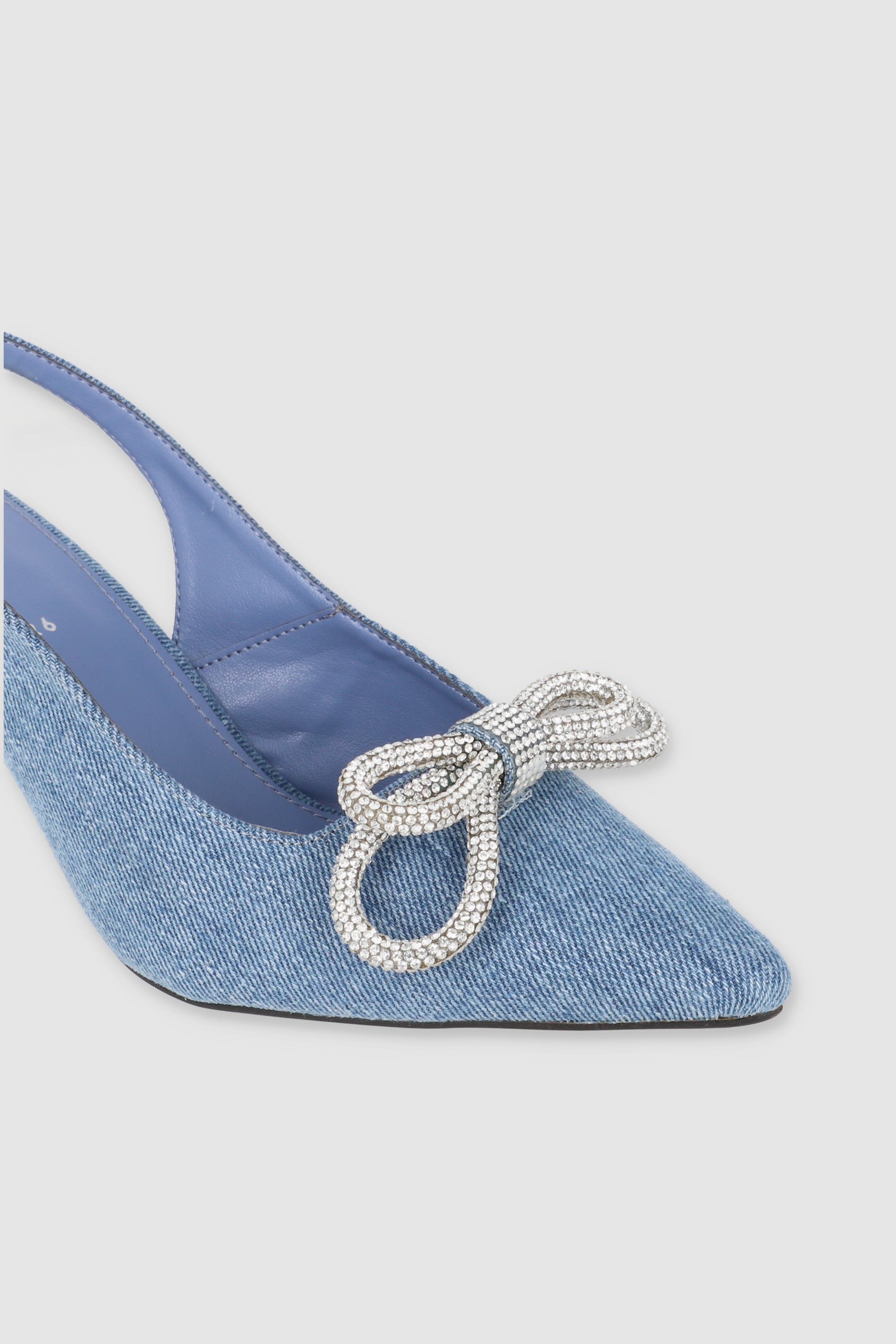 Tacon pointy slingback moño brillos MEDIUM WASH