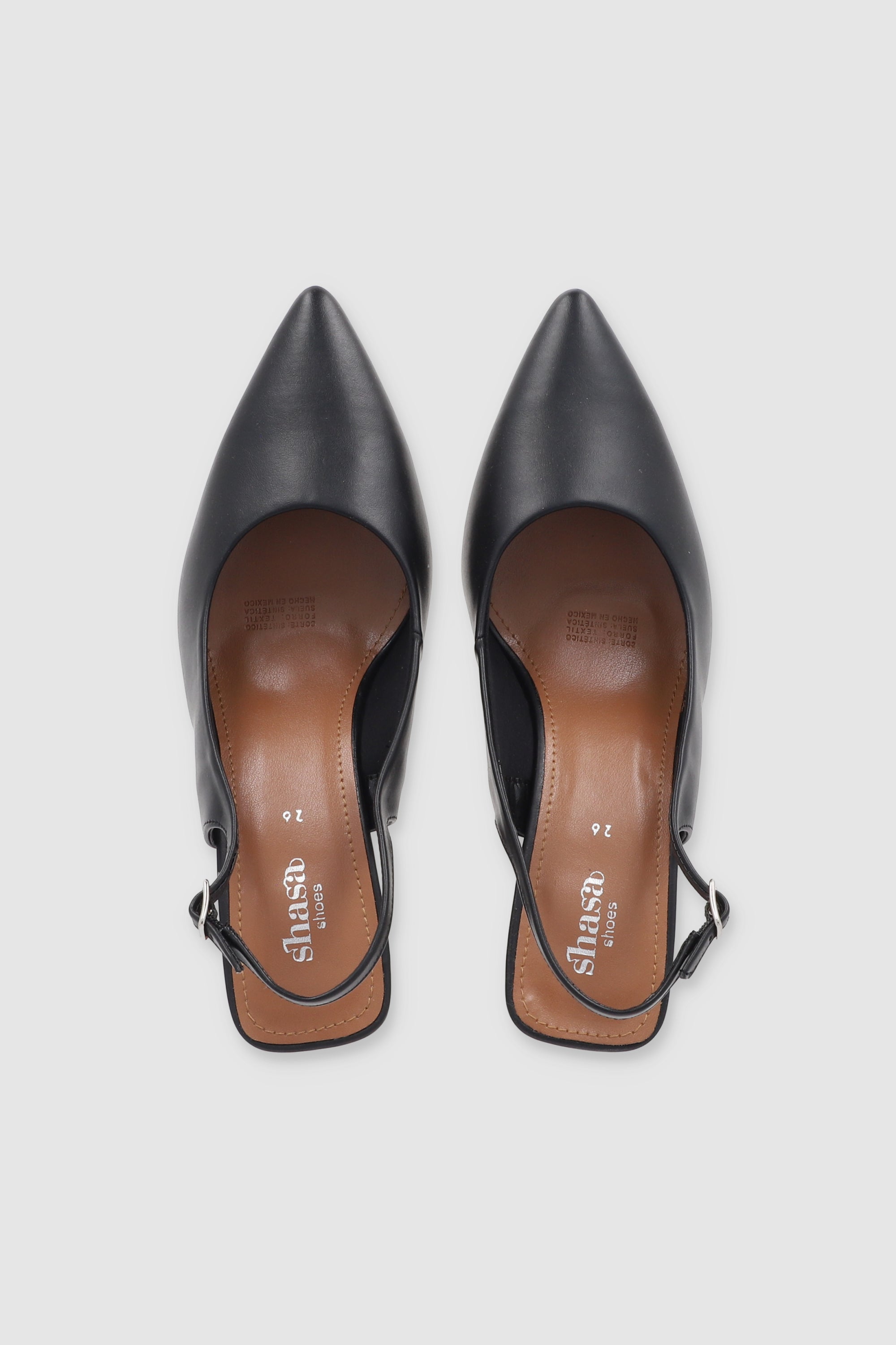 Tacón pointy slingback NEGRO