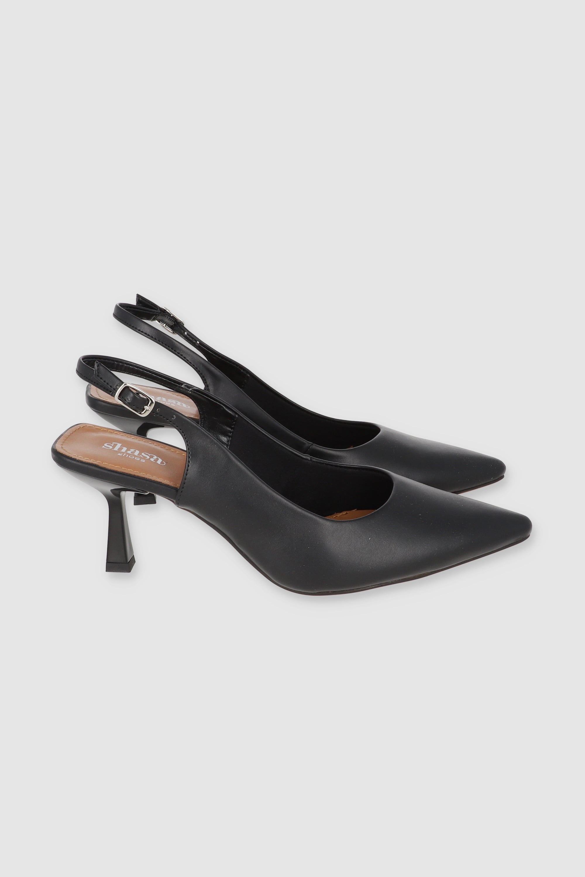 Tacón pointy slingback NEGRO