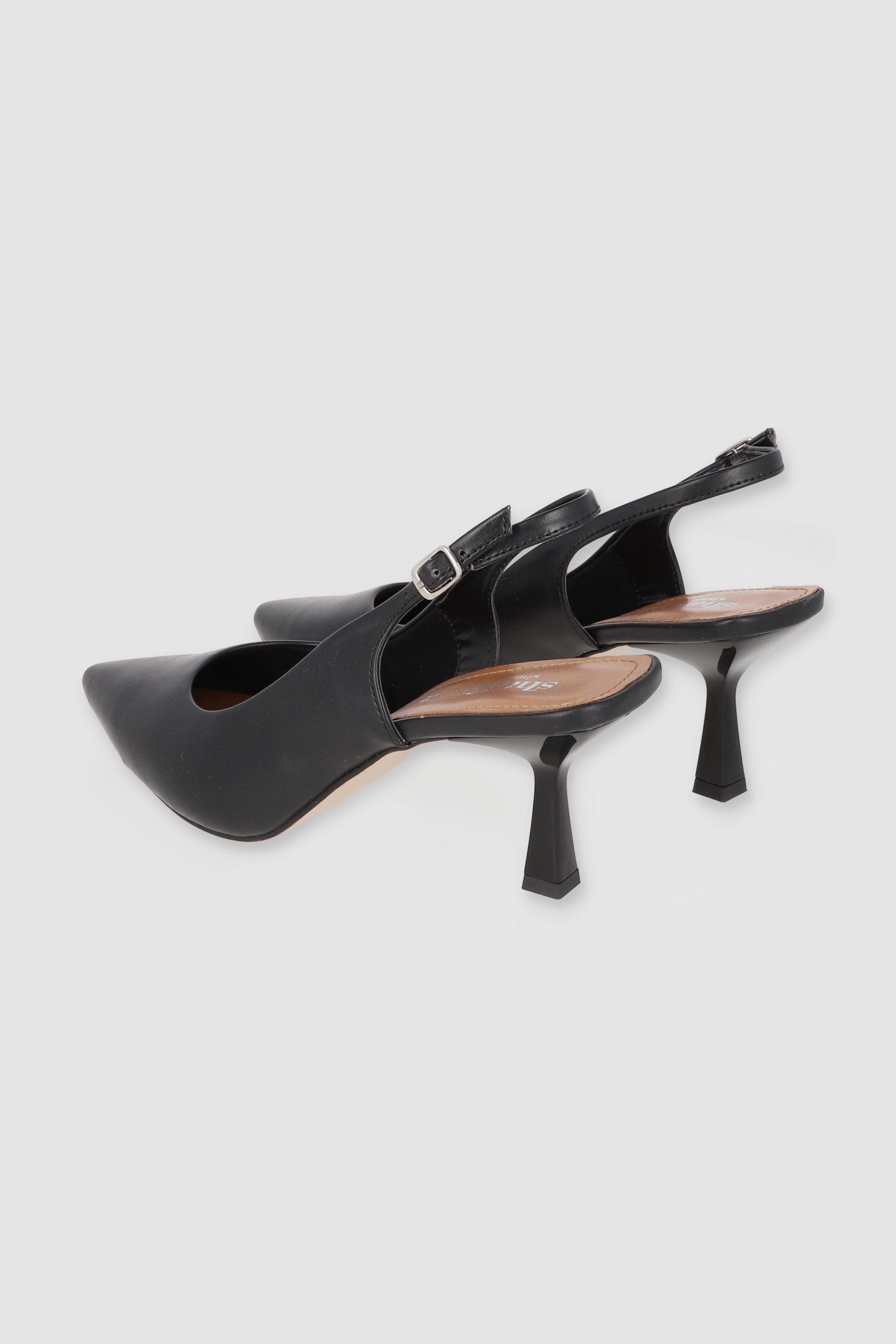 Tacón pointy slingback NEGRO