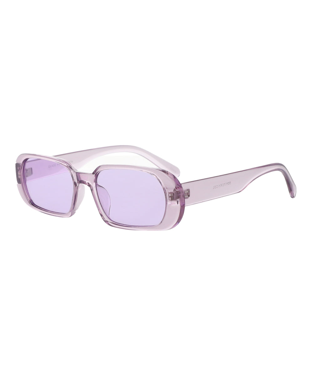 Transparent oval rectangle lenses PURPLE