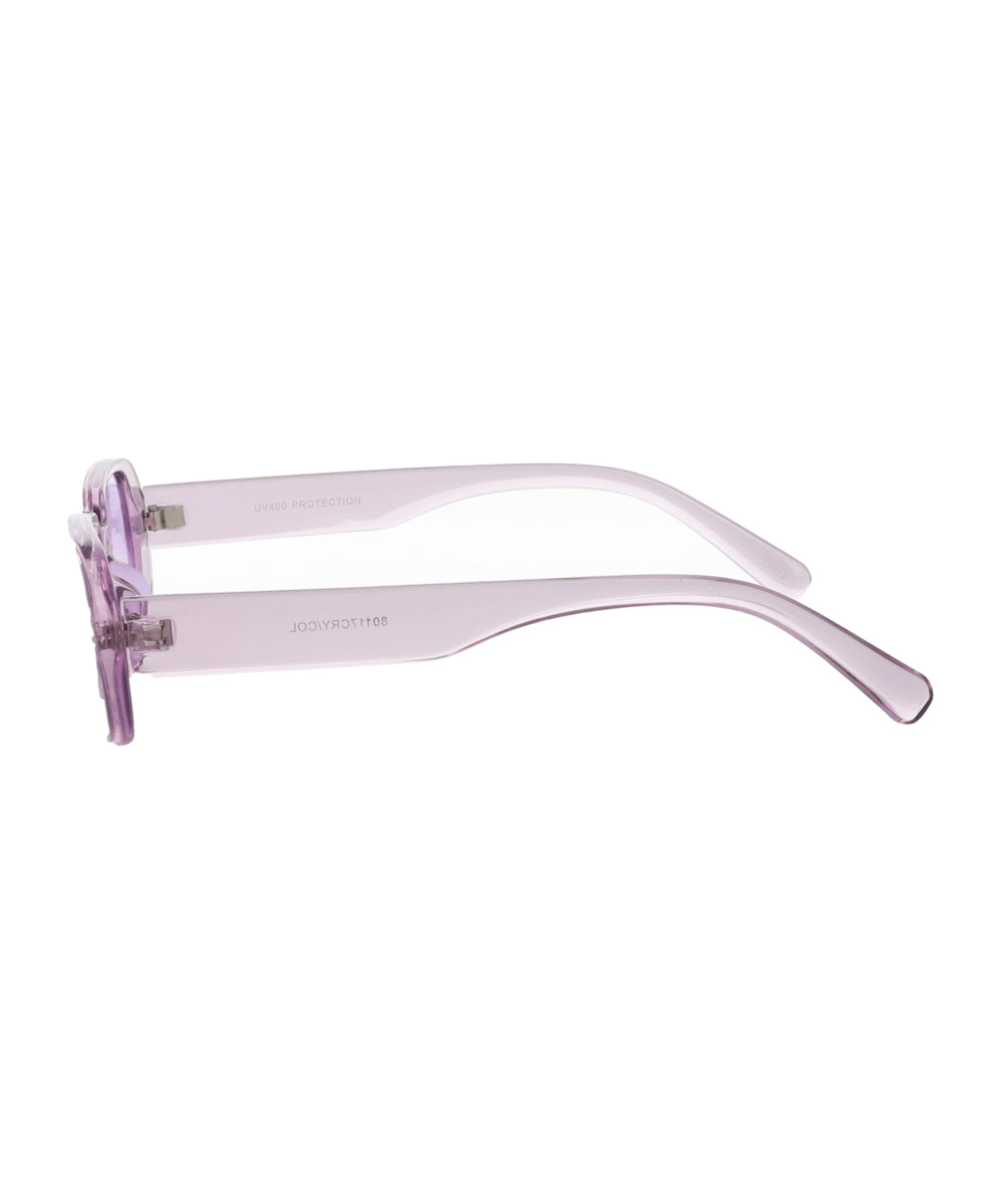 Transparent oval rectangle lenses PURPLE