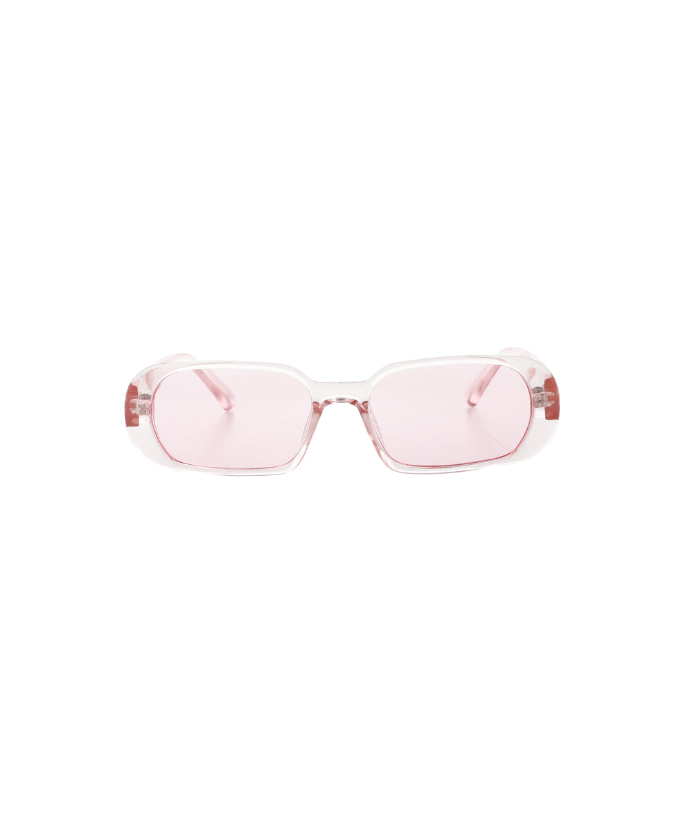 Transparent oval rectangle lenses PINK