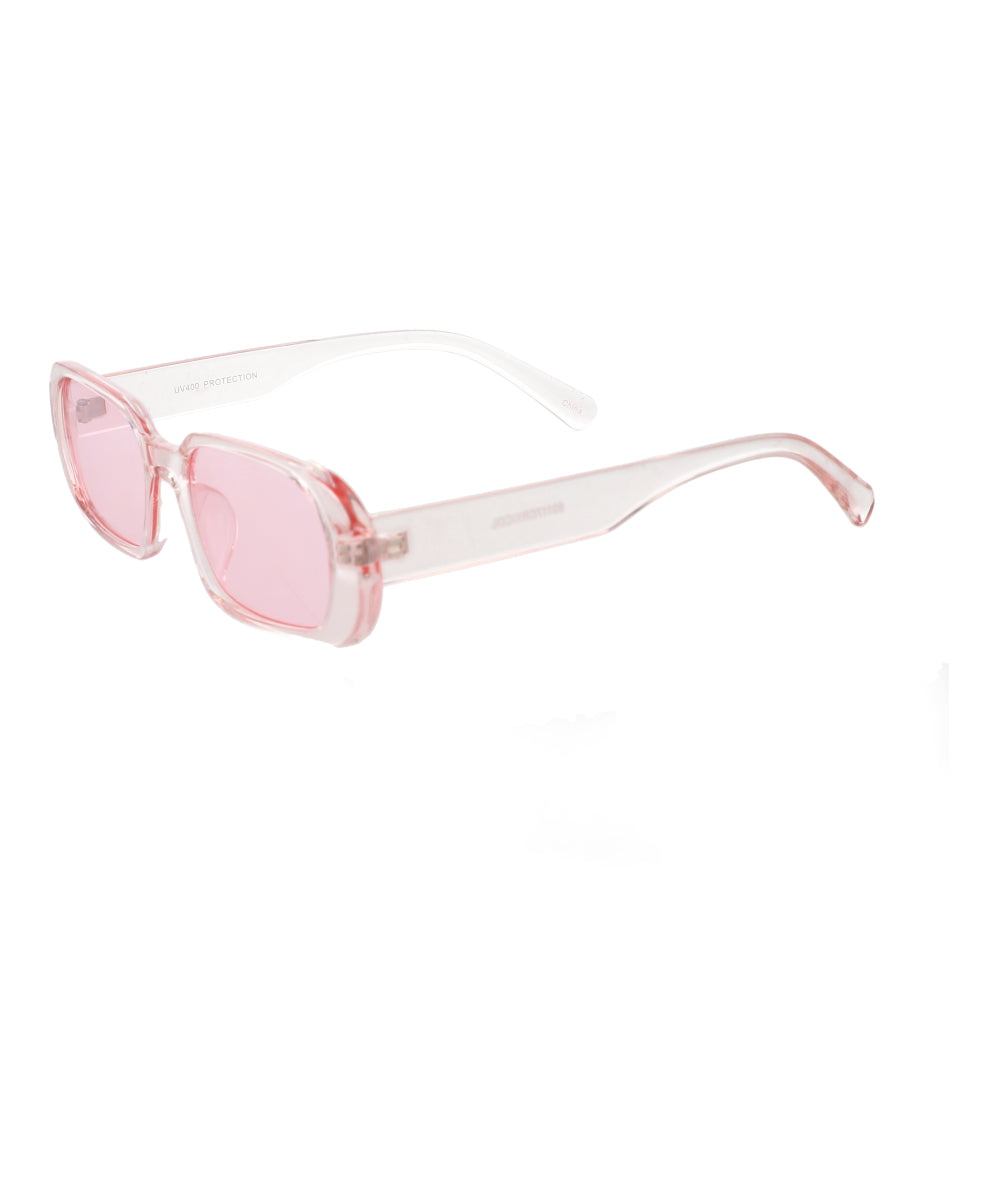 Transparent oval rectangle lenses PINK