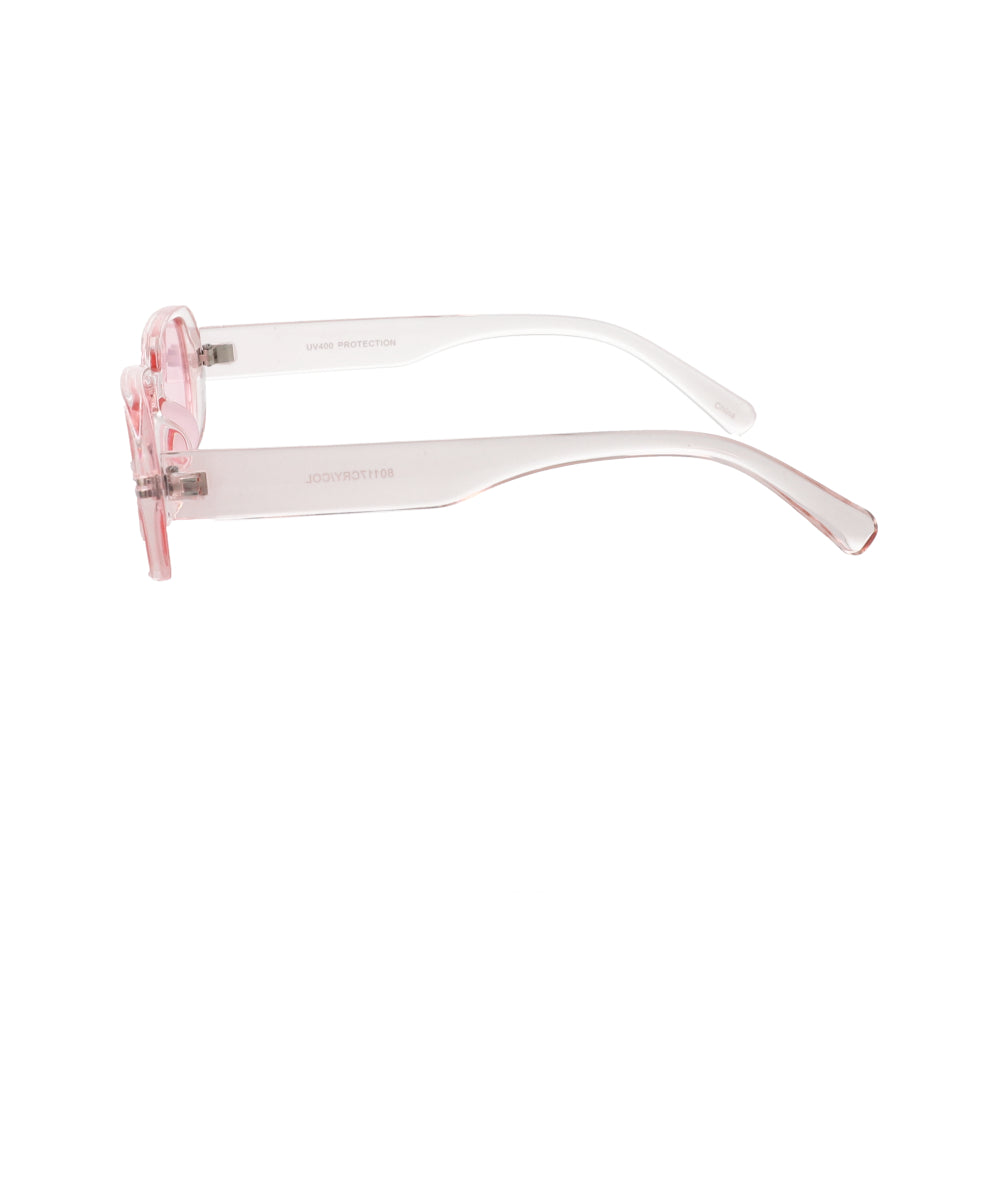 Transparent oval rectangle lenses PINK