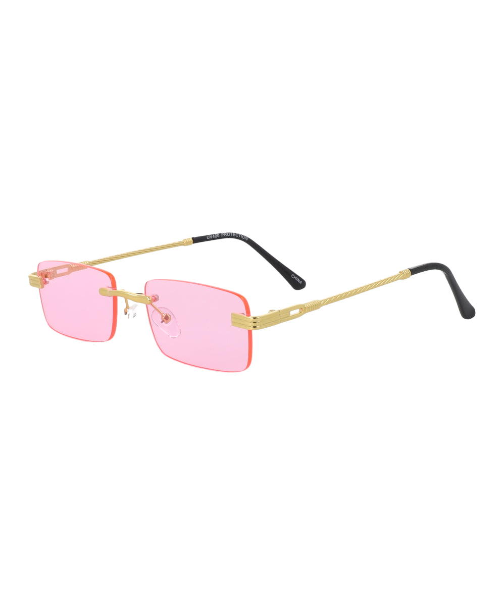 Lentes Rectangulo Rimeless Color ROSA