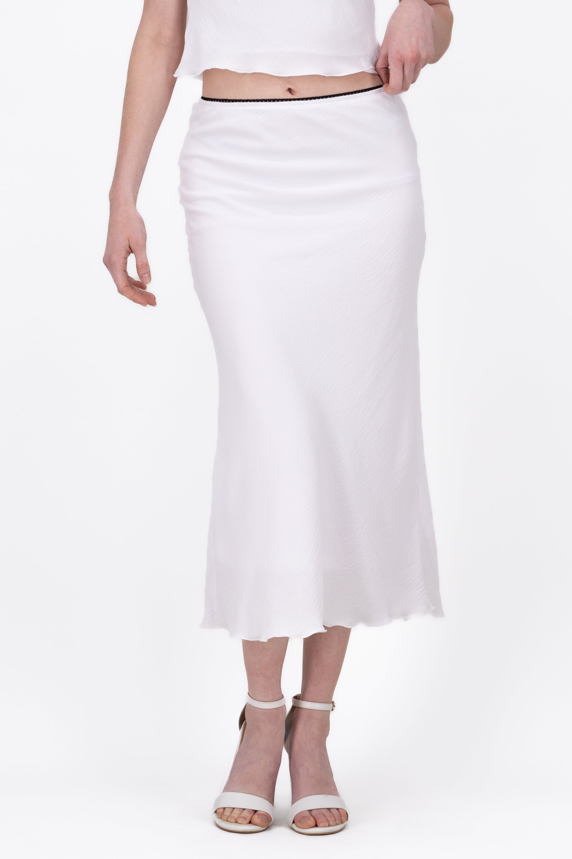 Falda Midi Textura BLANCO