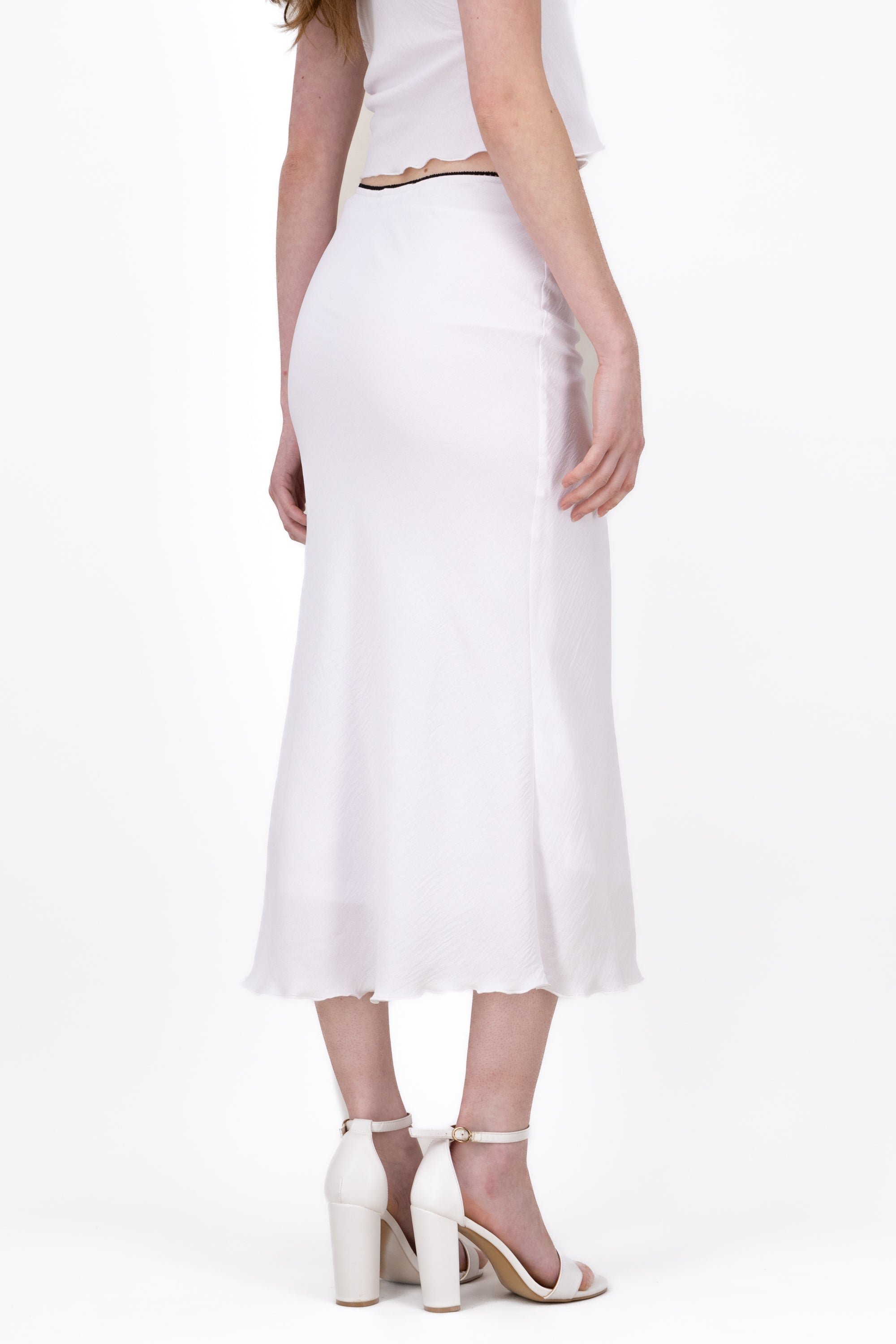 Falda Midi Textura BLANCO