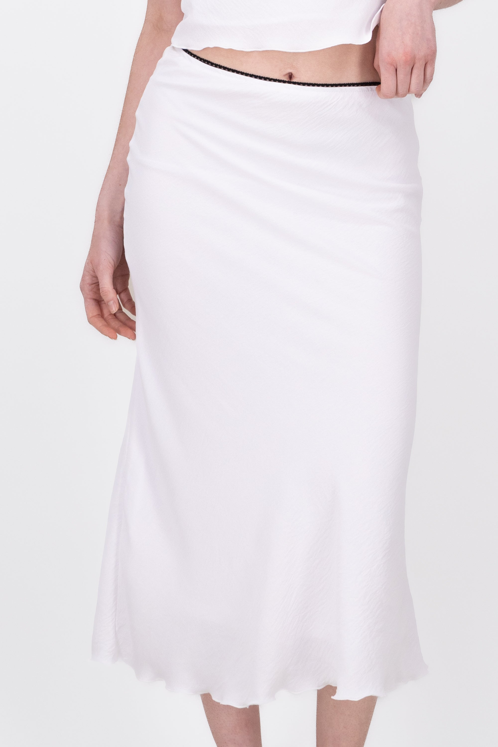 Falda Midi Textura BLANCO