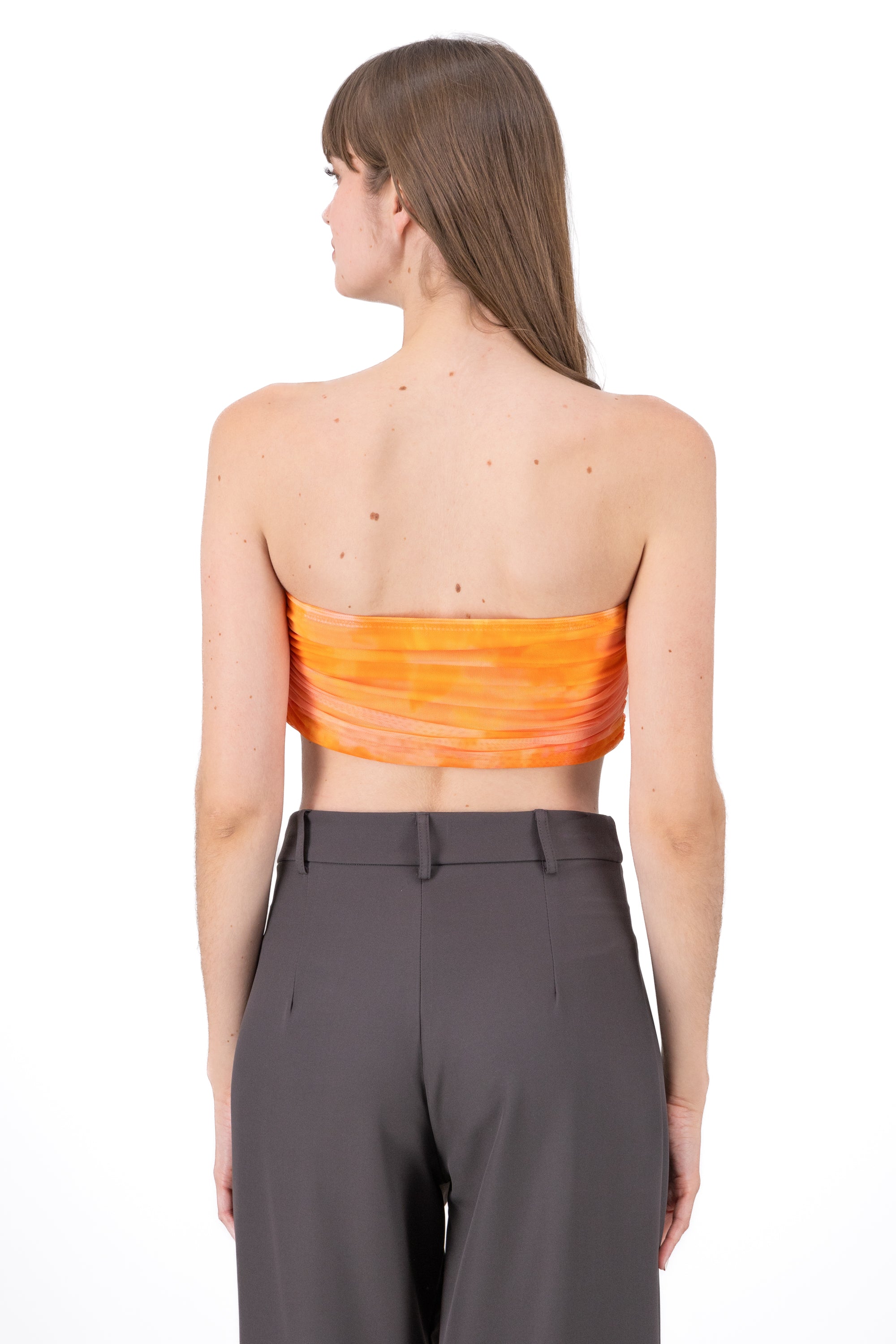 Top Strapple Drapeado Mesh ORANGE