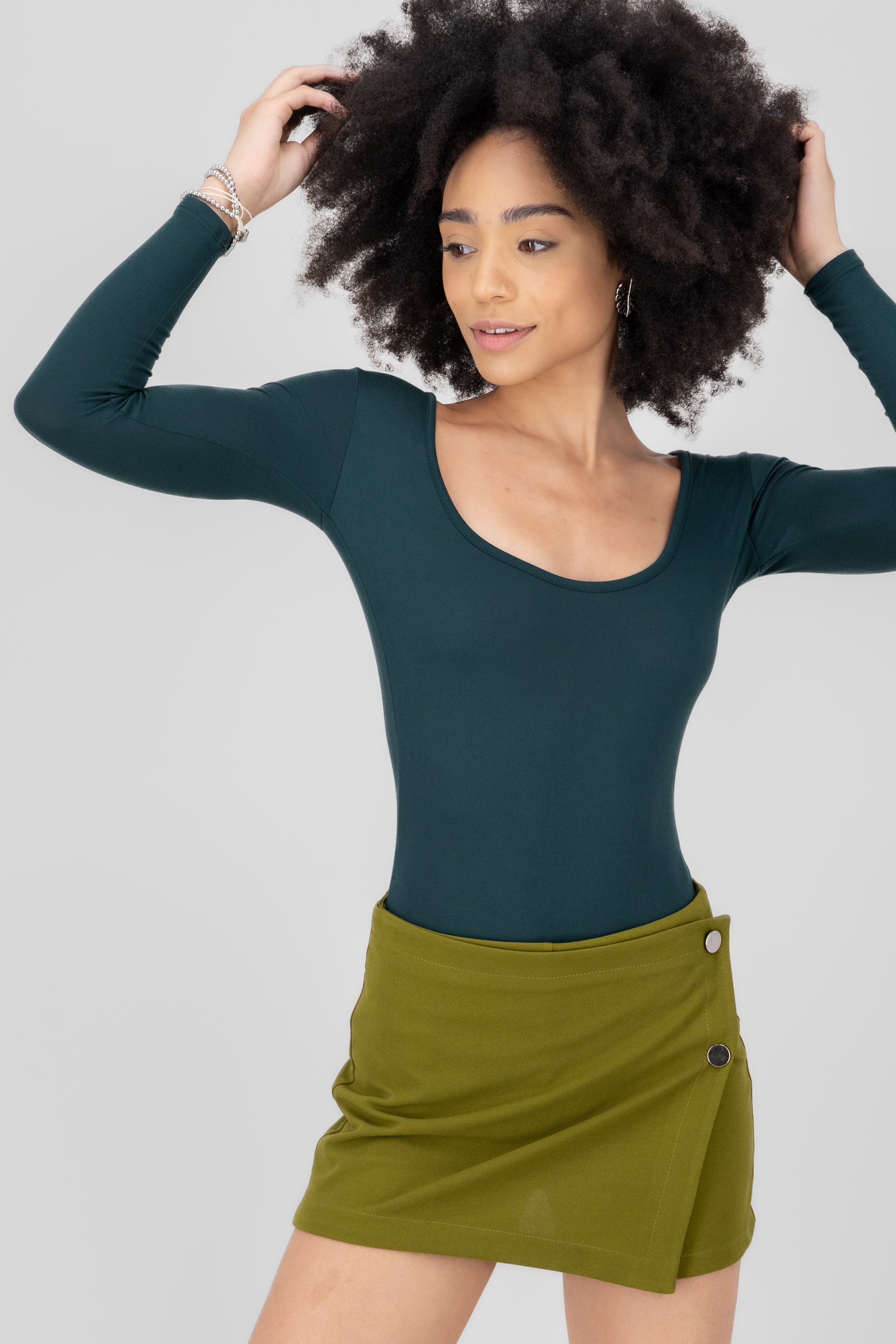 Bodysuit Smooth Scoop neck Green hunter