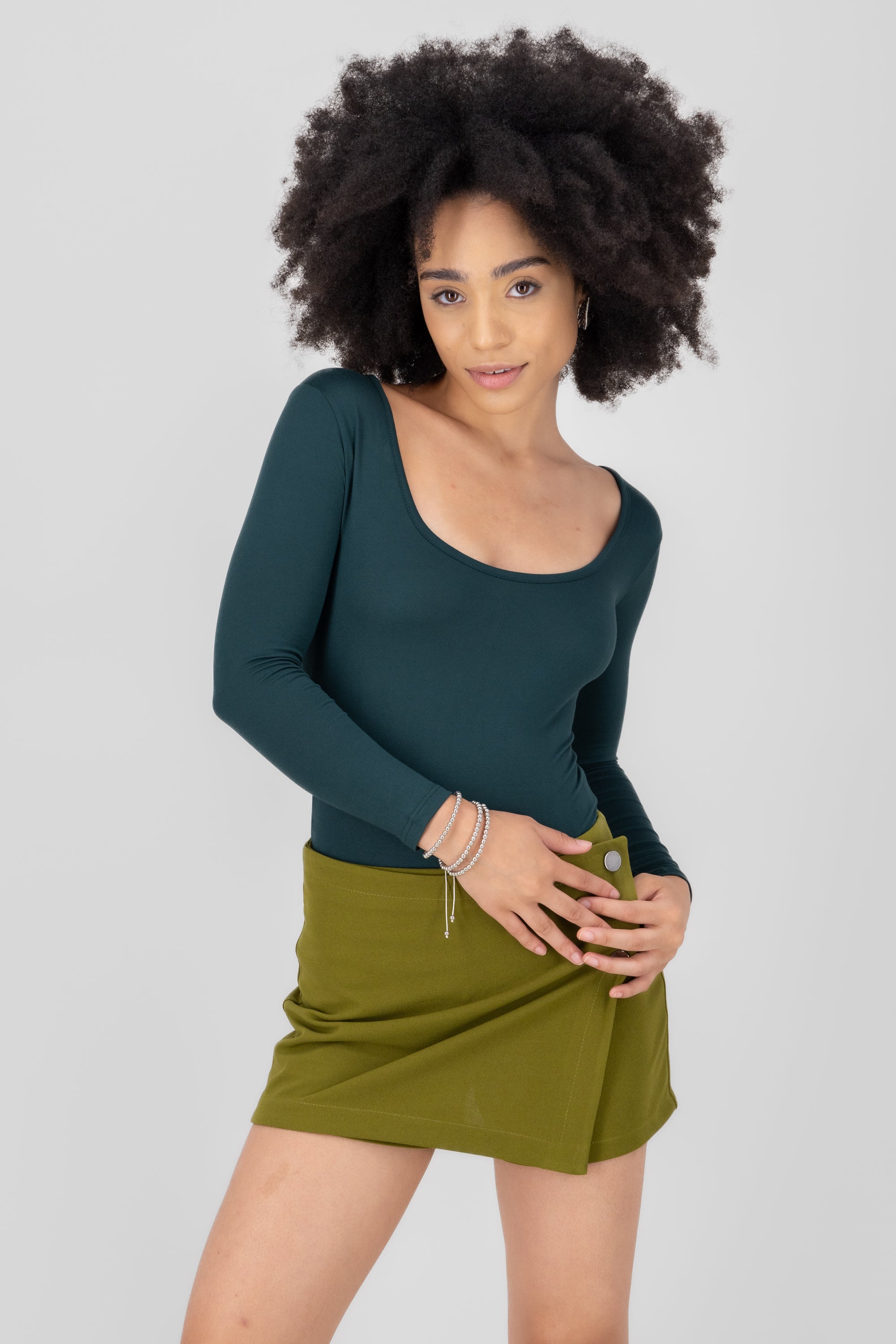 Bodysuit Smooth Scoop neck Green hunter