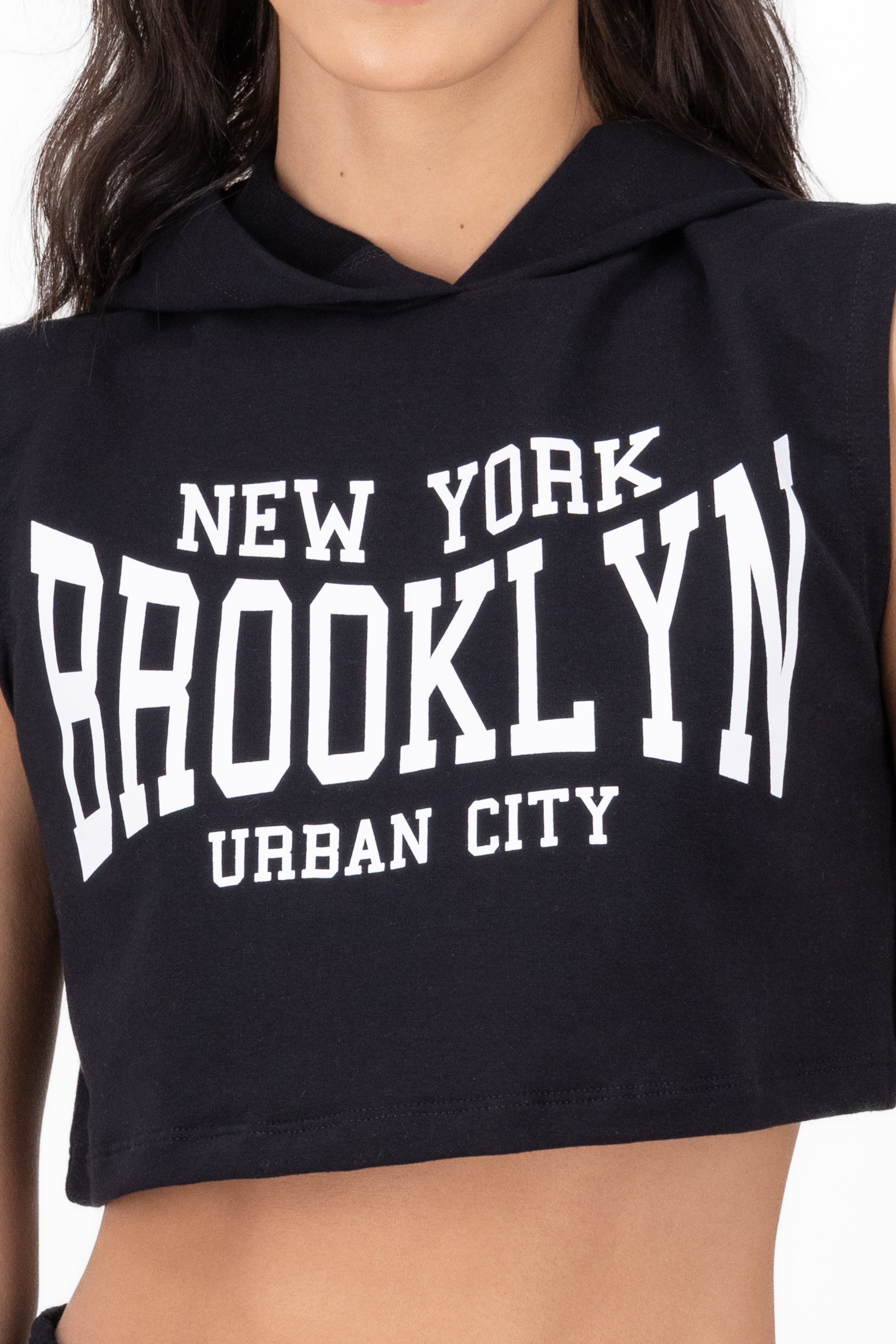 Crop Brooklyn Sleep Sweatshirt BLACK