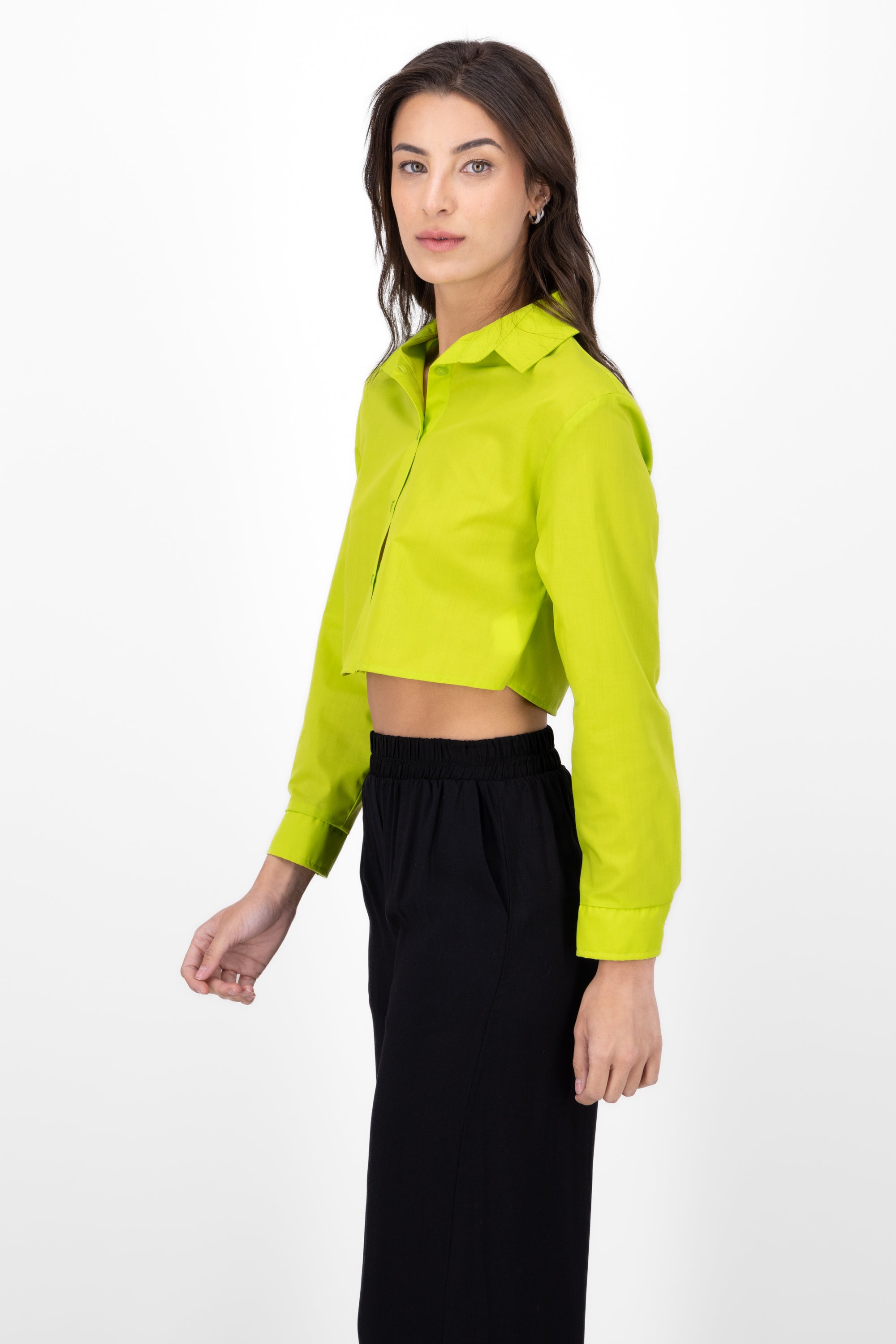 CROP shirt long sleeve APPLE GREEN