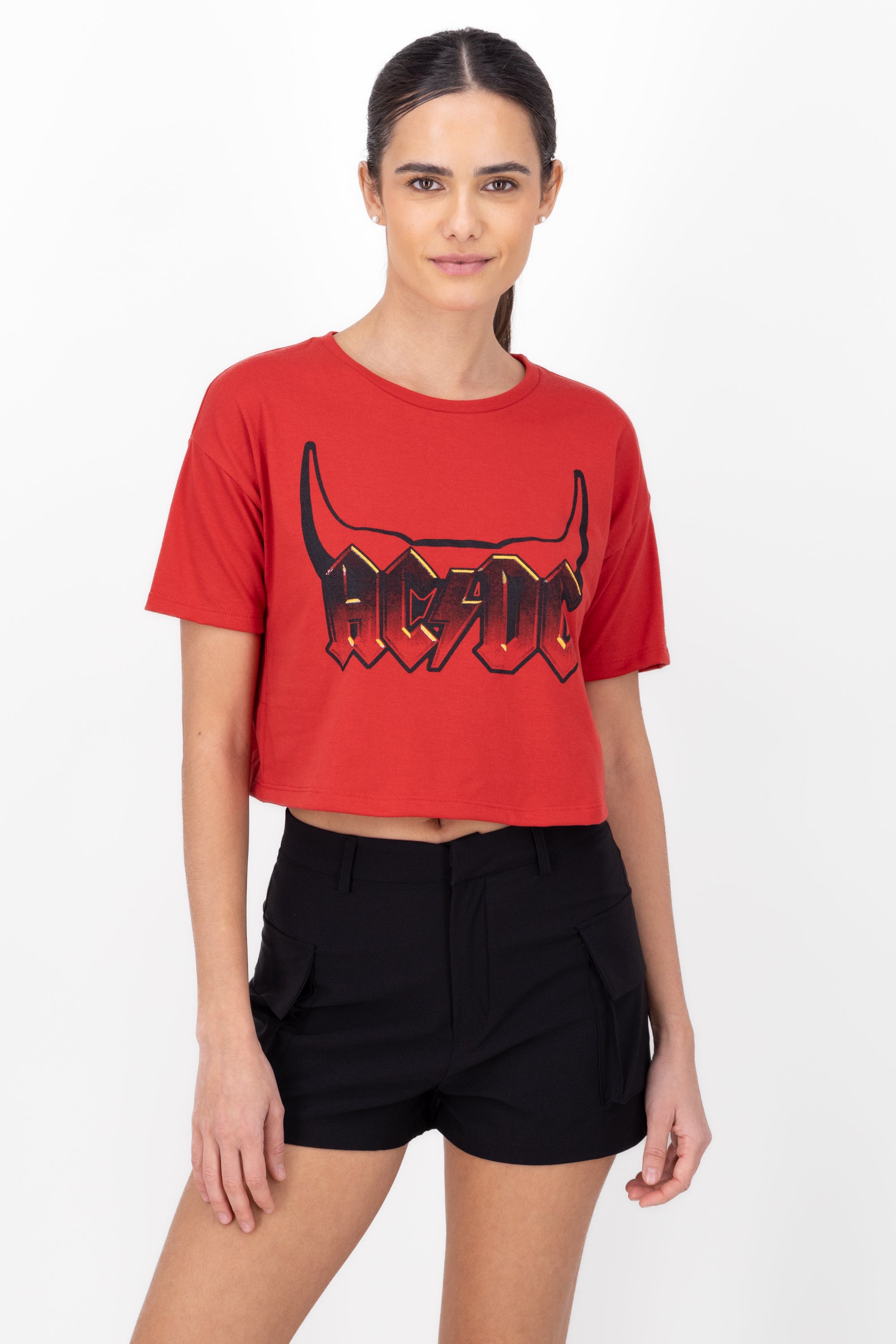 CROP ACDC horns RED