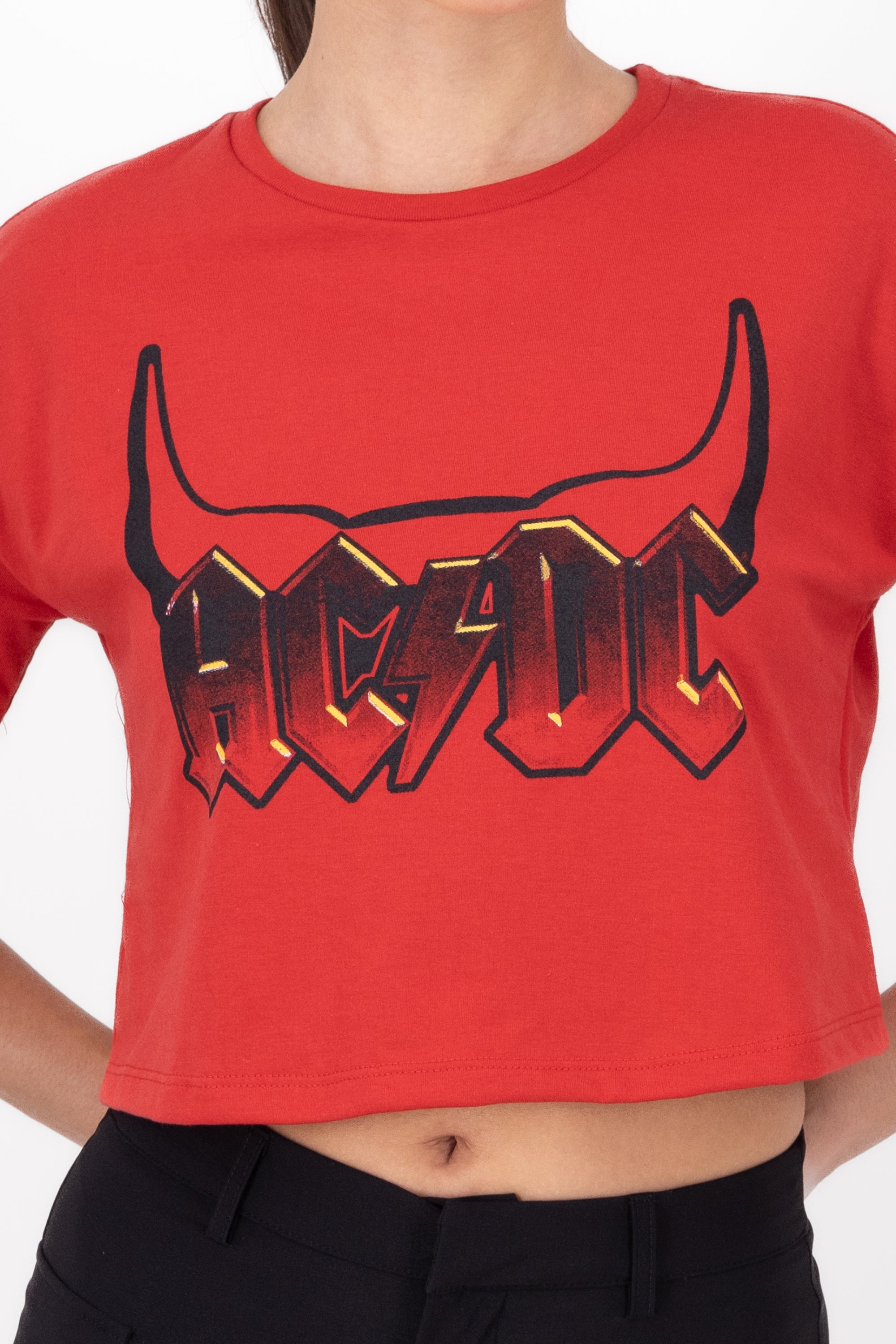 CROP ACDC horns RED