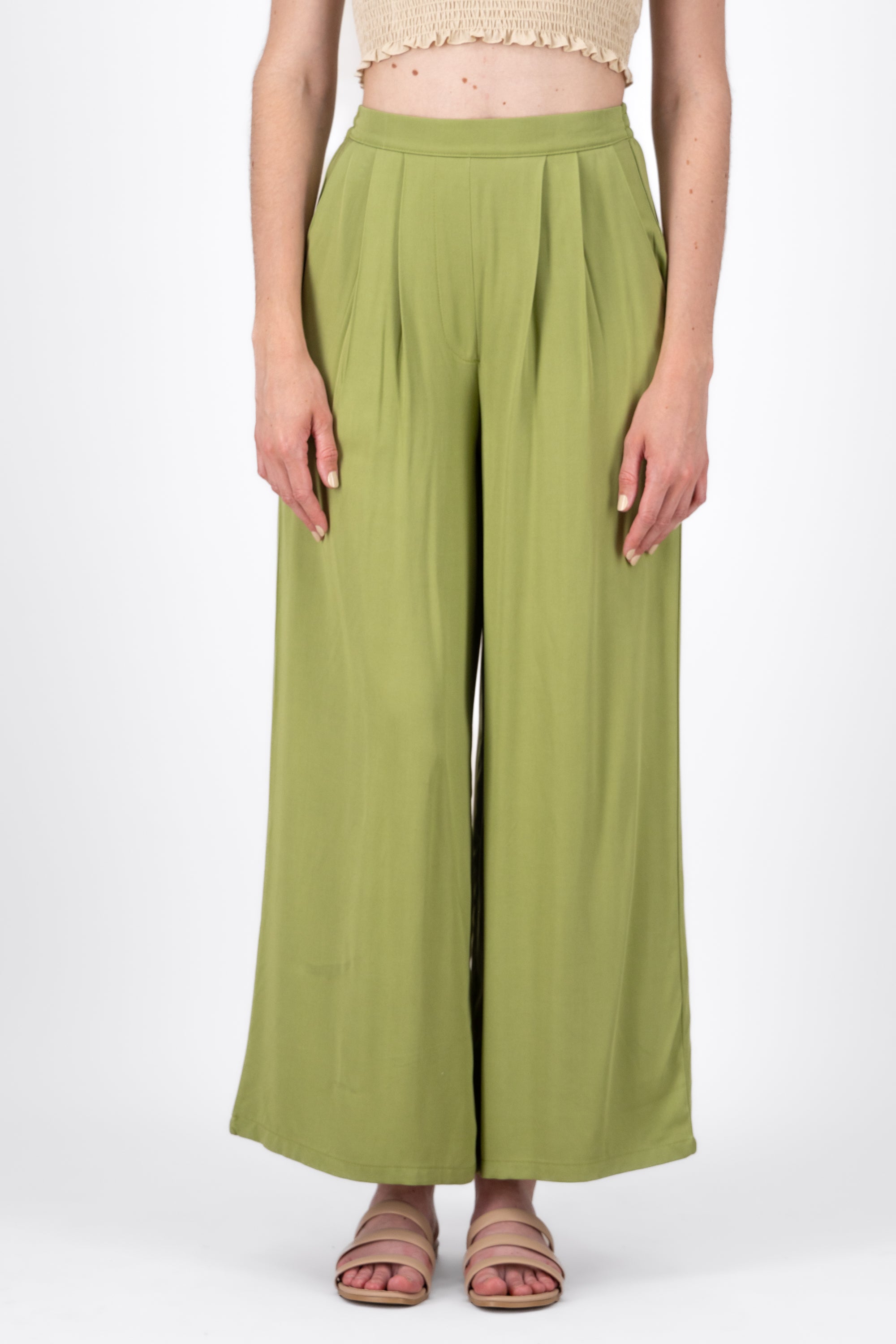 Pantalon Recto Detalle Resorte VERDE