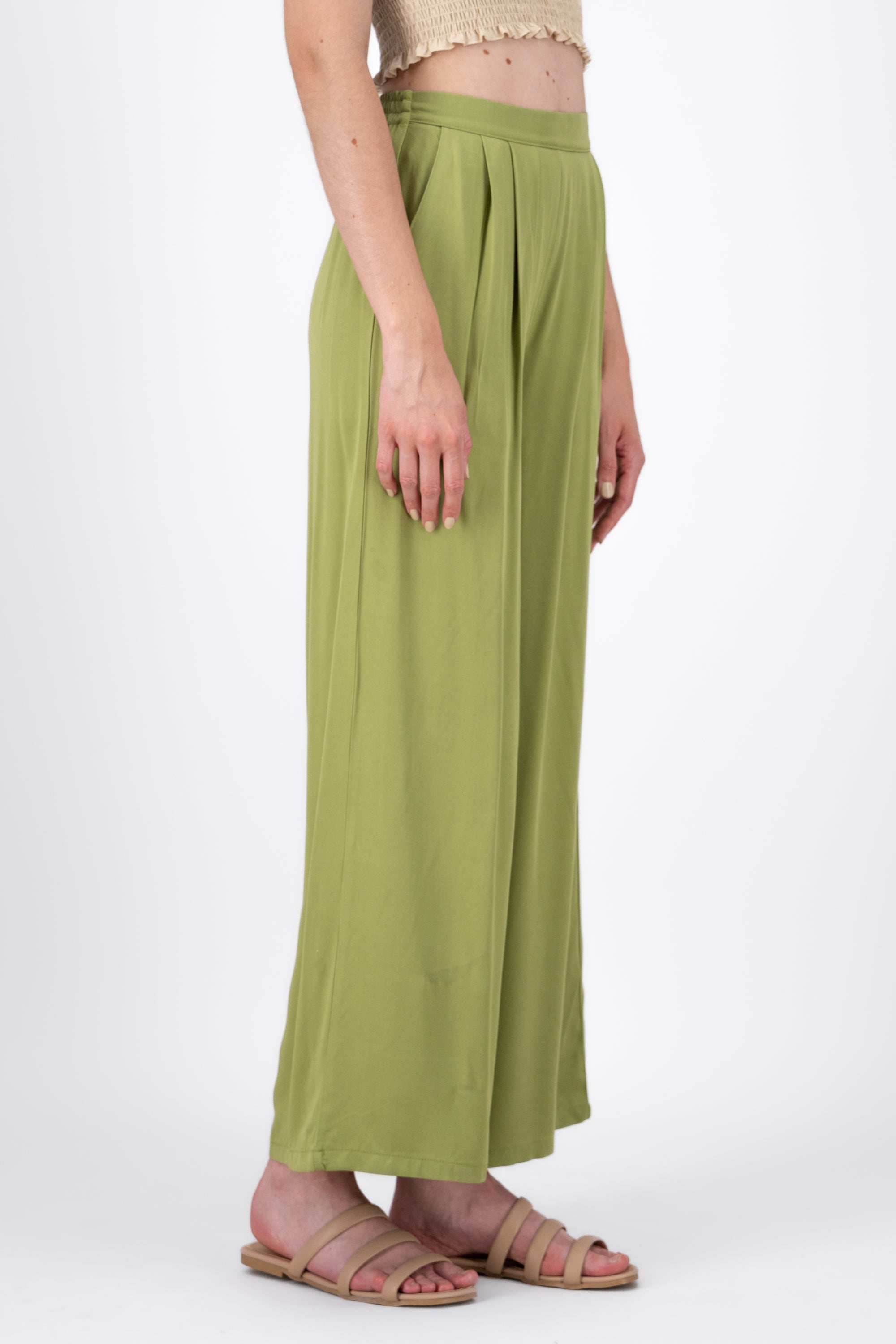 Pantalon Recto Detalle Resorte VERDE