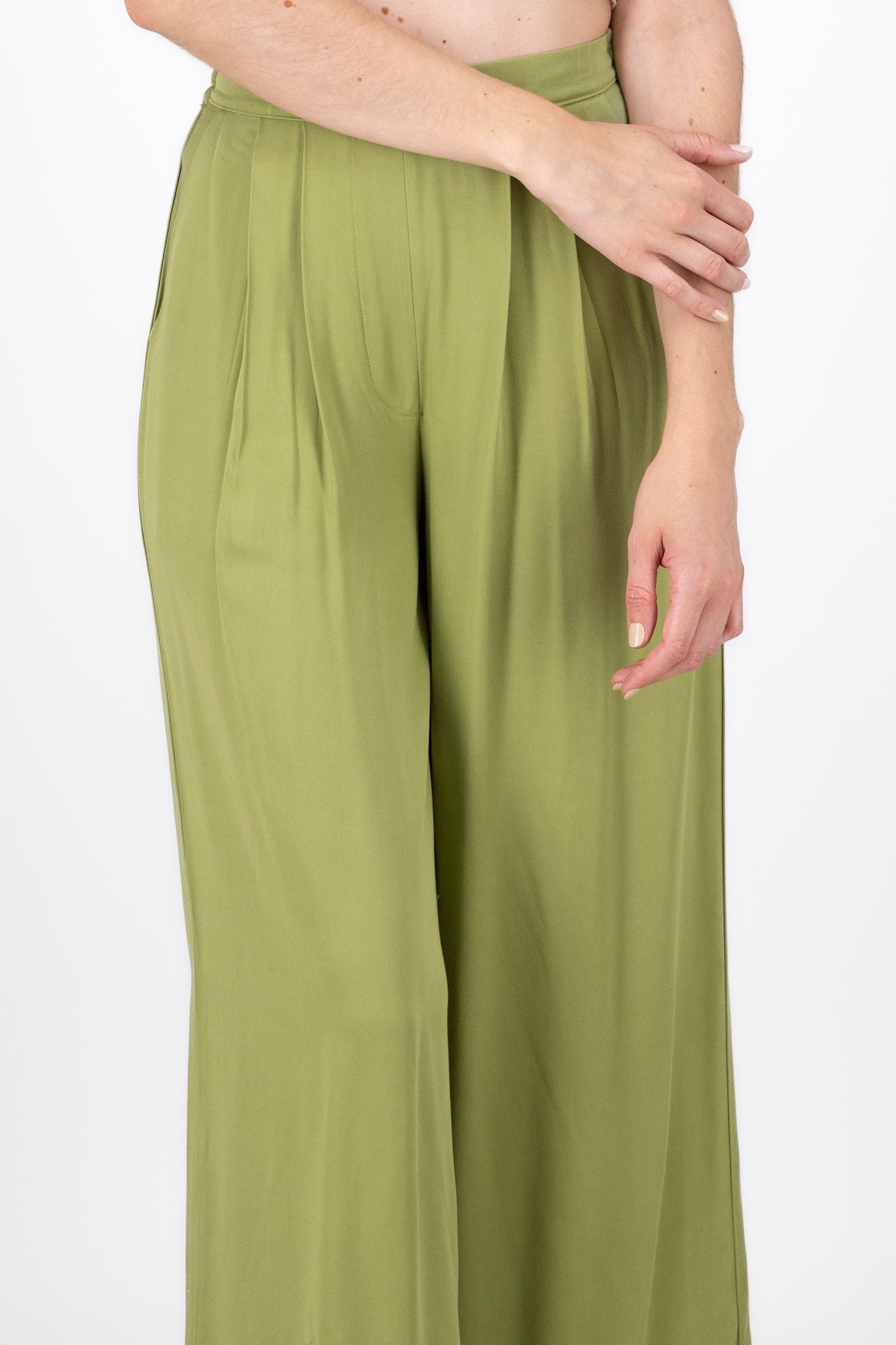 Pantalon Recto Detalle Resorte VERDE