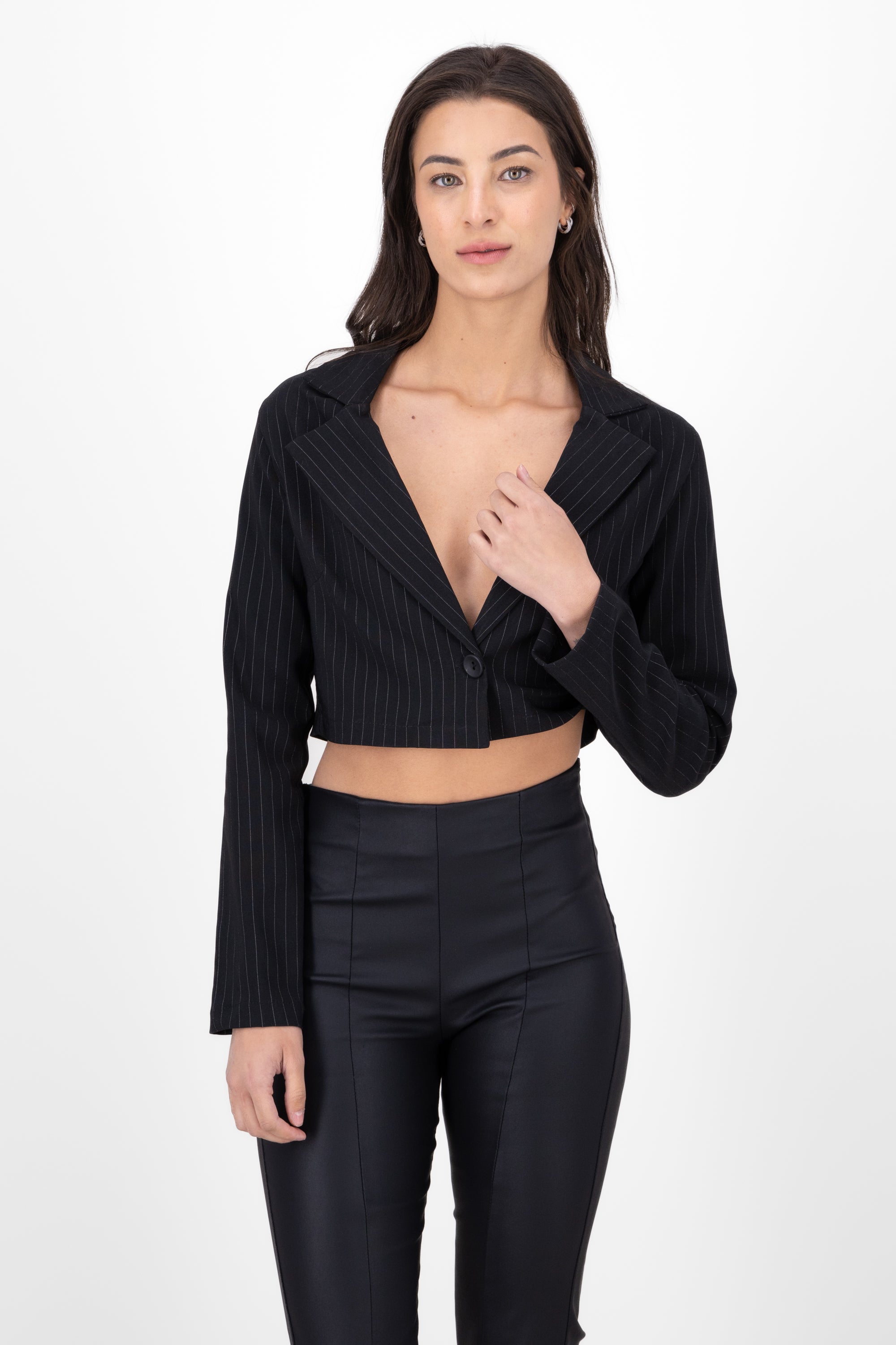 Saco Crop Rayas NEGRO