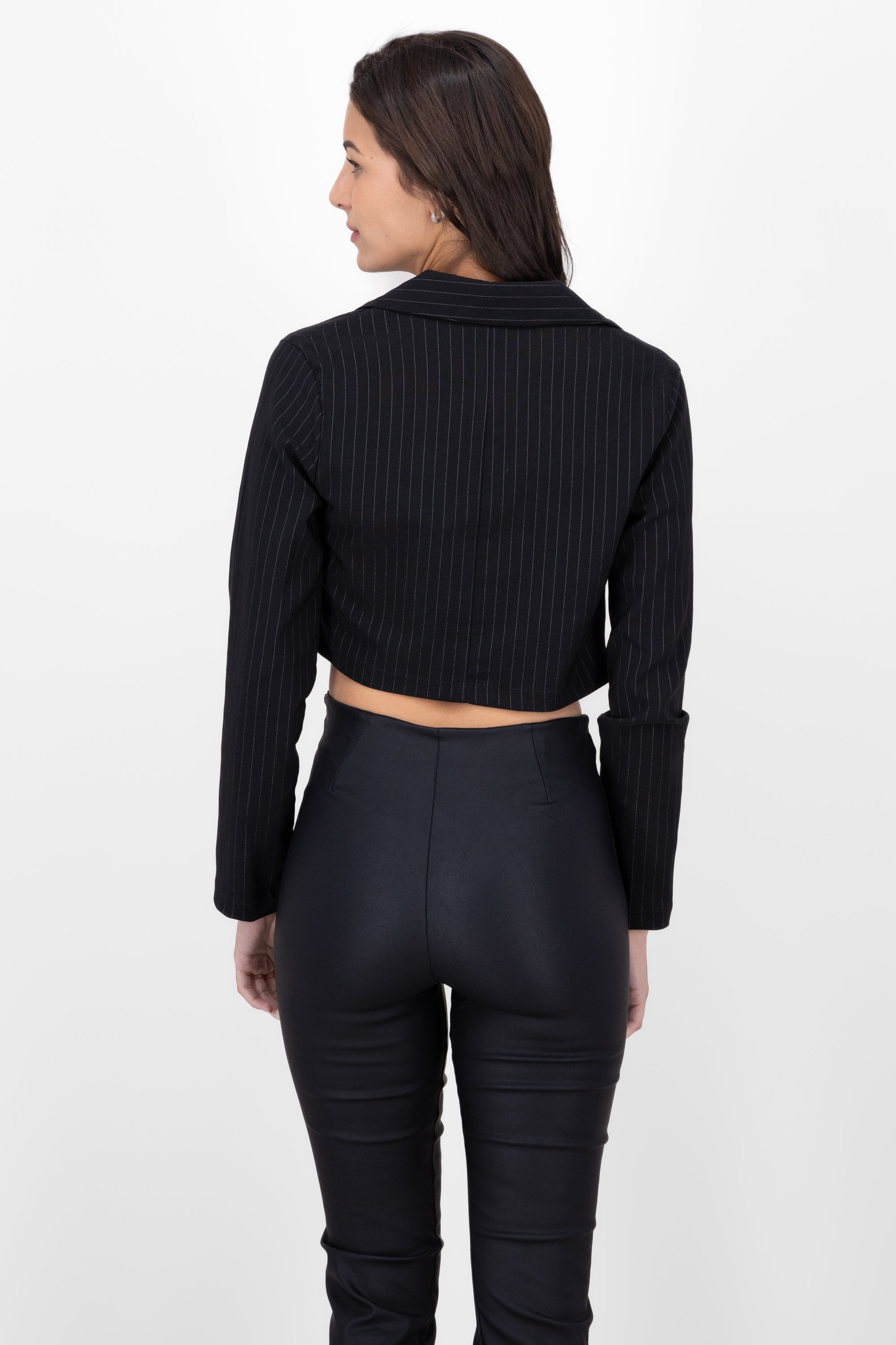 Saco Crop Rayas NEGRO