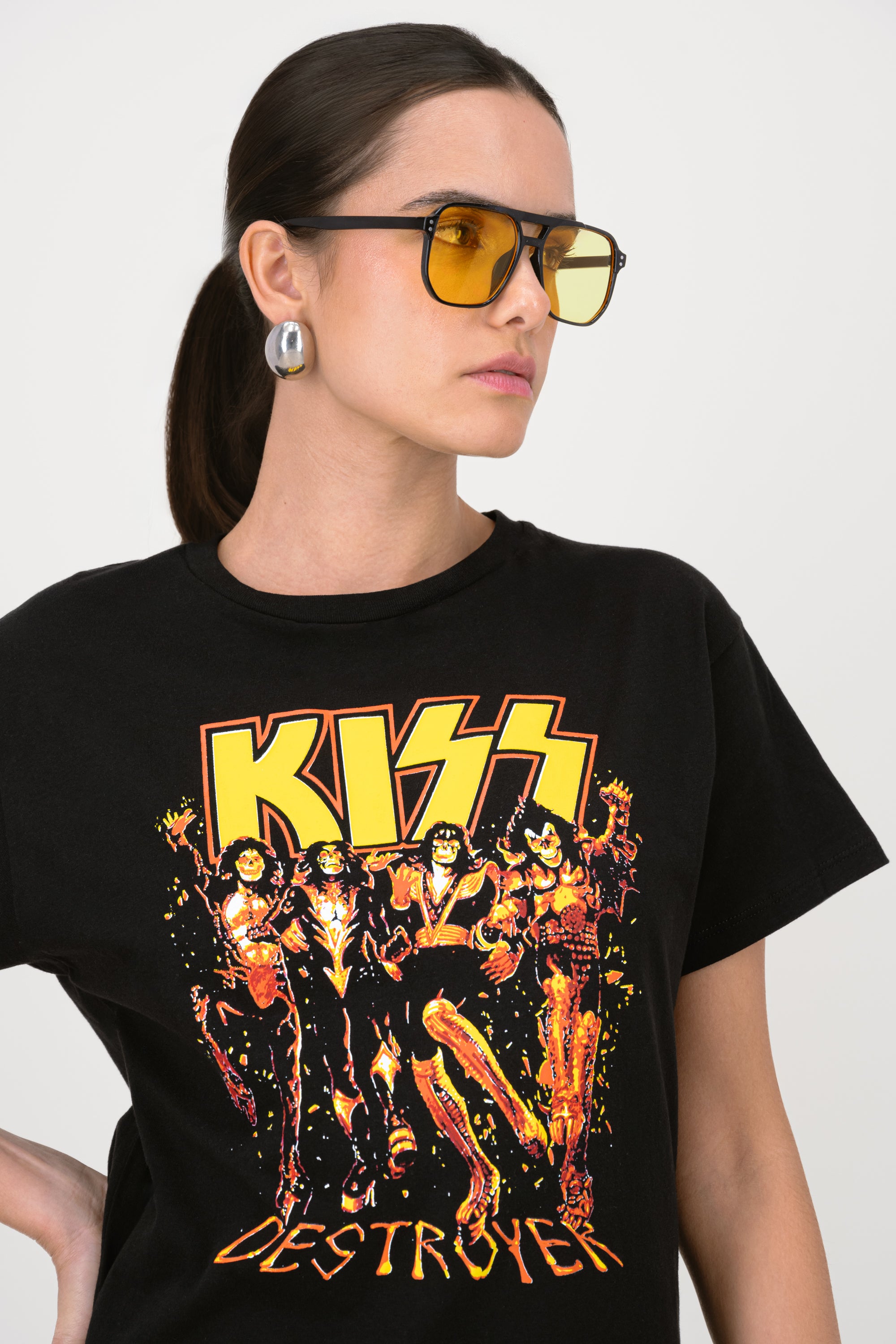 Short manga kiss shirt BLACK