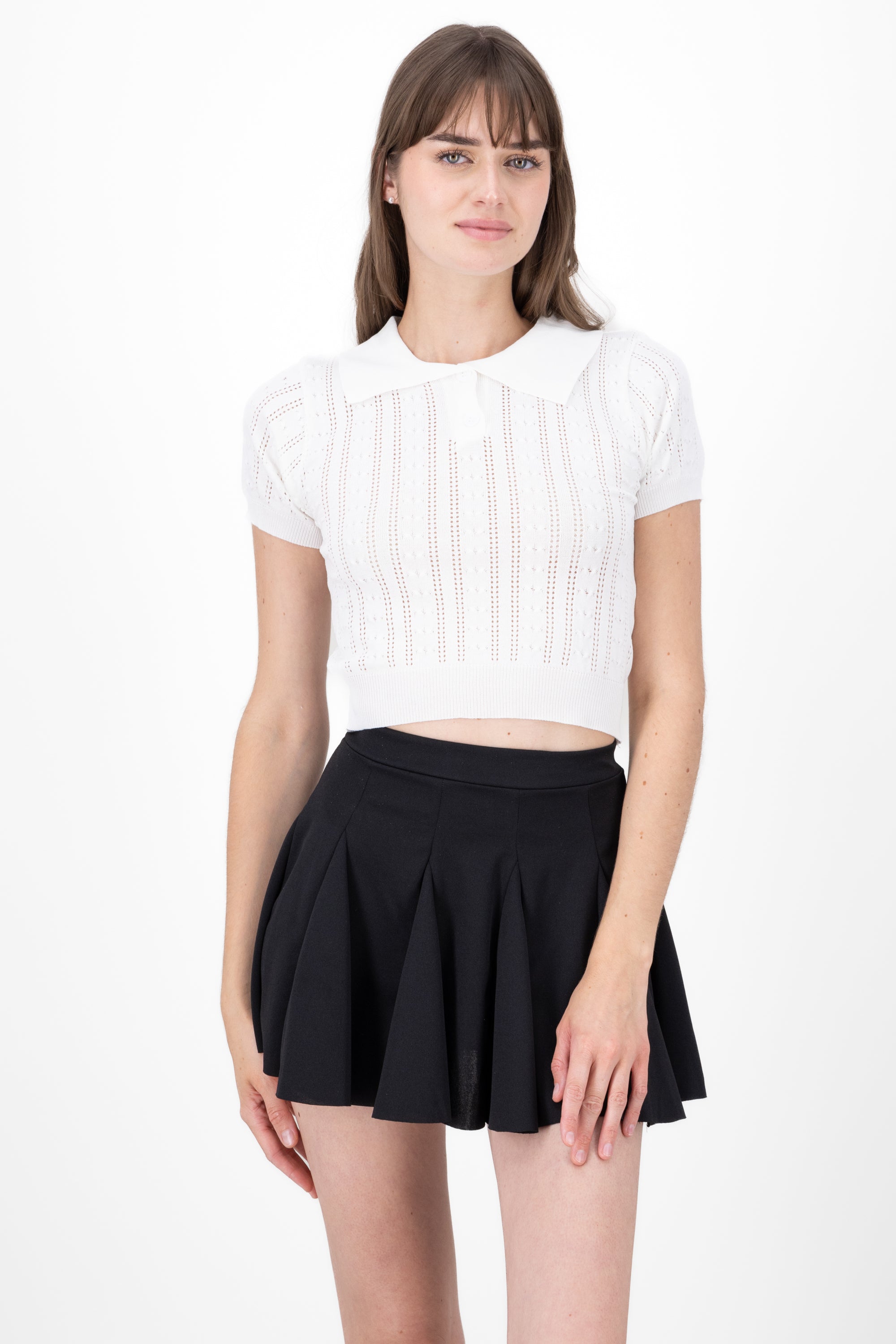 Top Short Manga Pole Neck WHITE