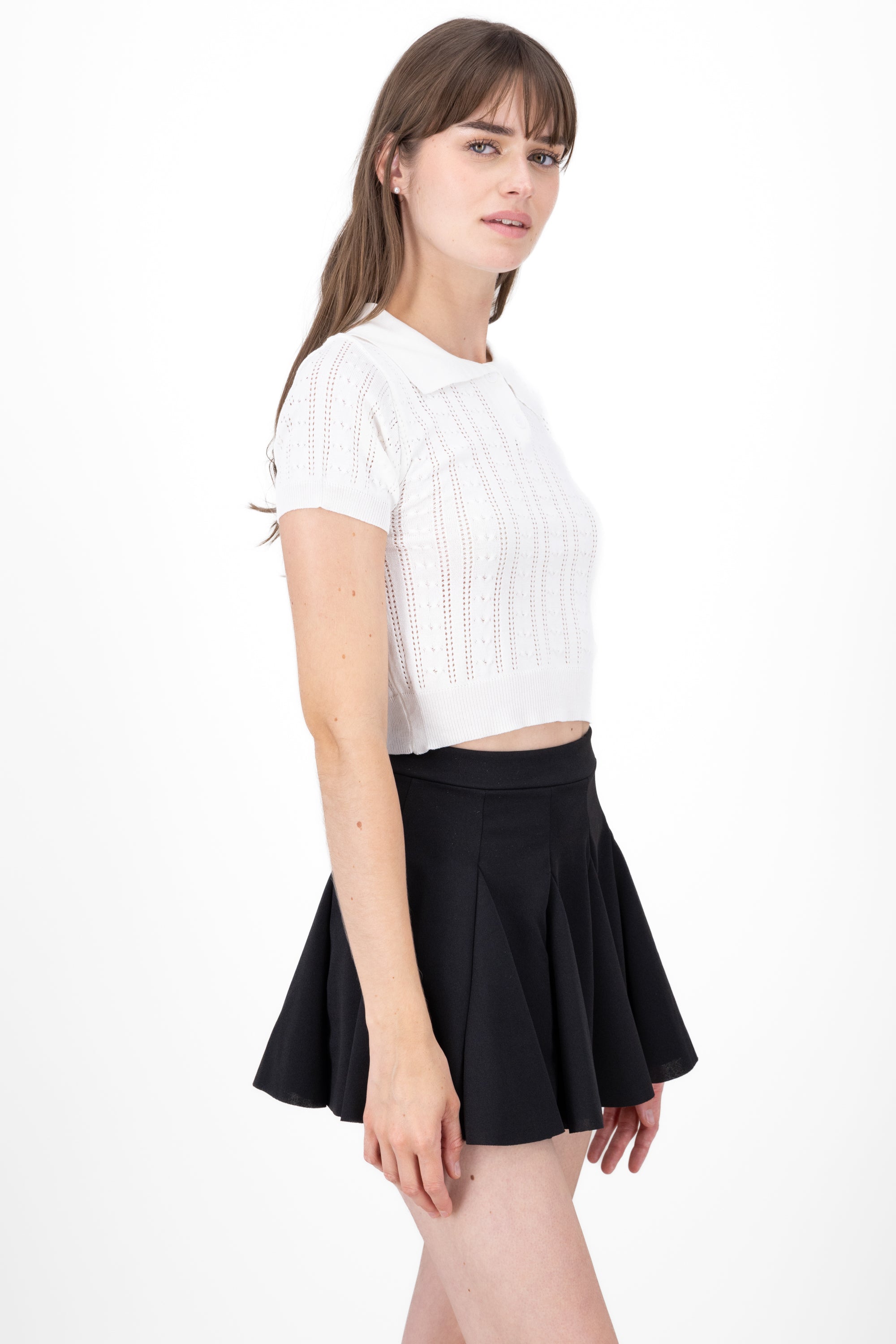 Top Short Manga Pole Neck WHITE