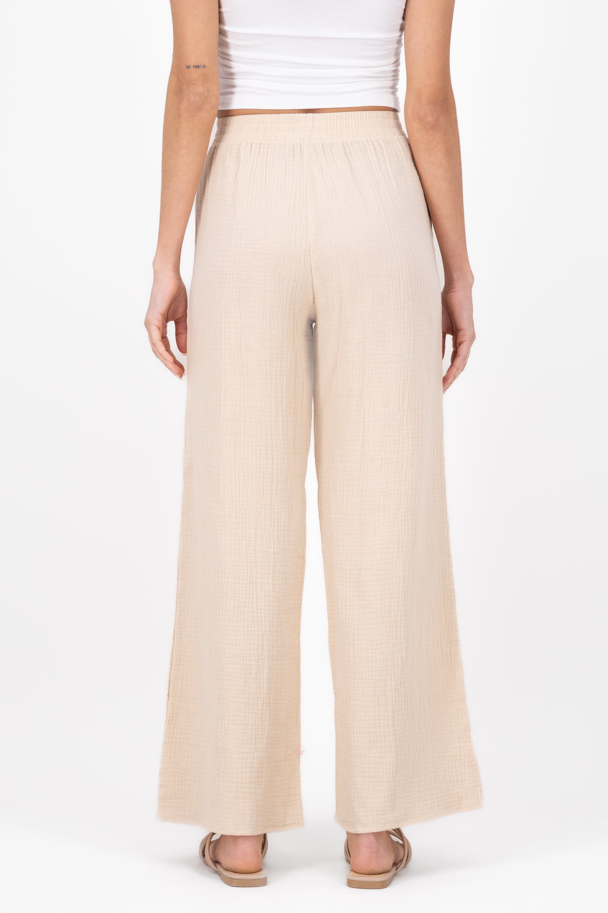 Broad texture pants BEIGE