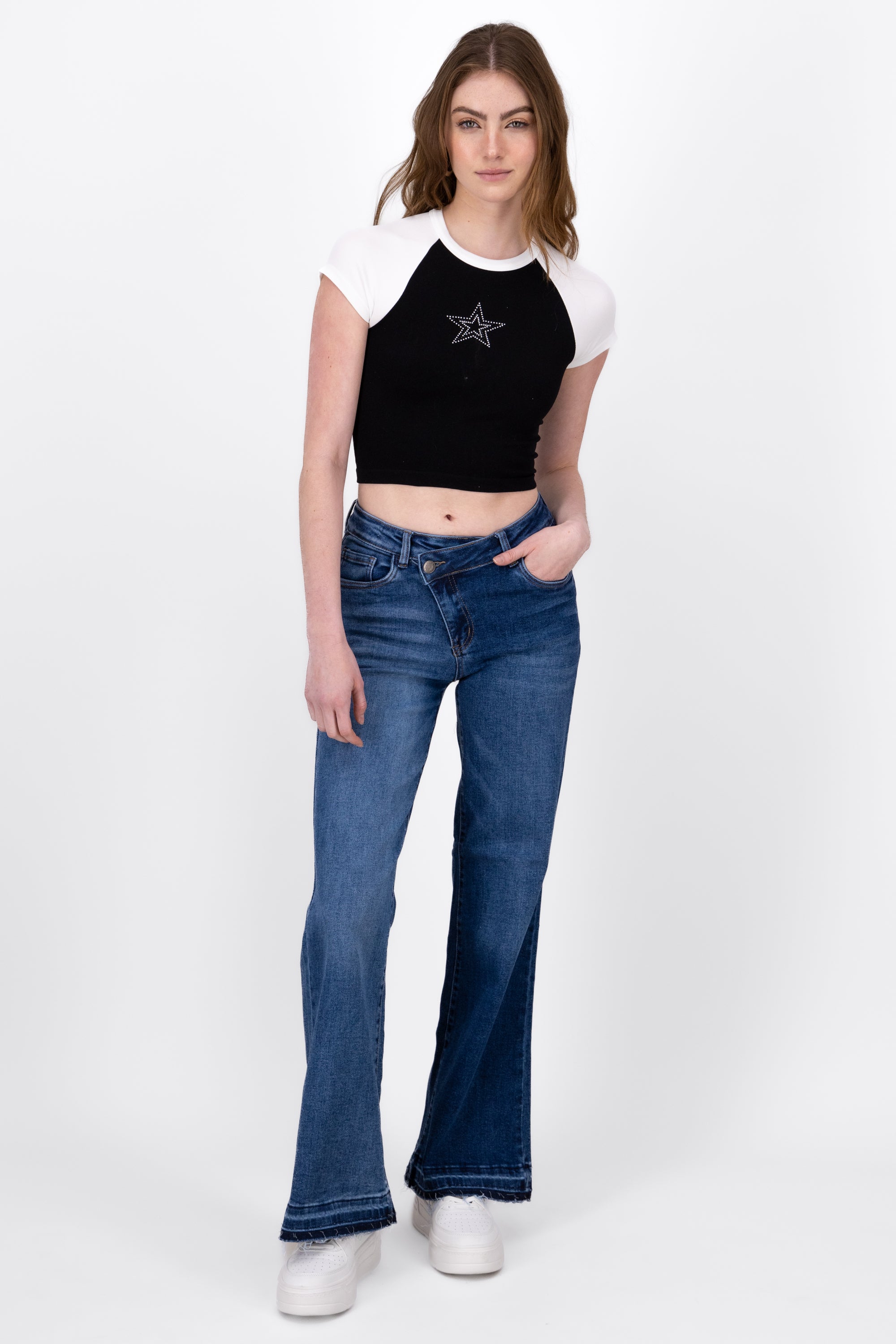 Jeans Wide Leg Pretina Cruzada STONE LIGHT