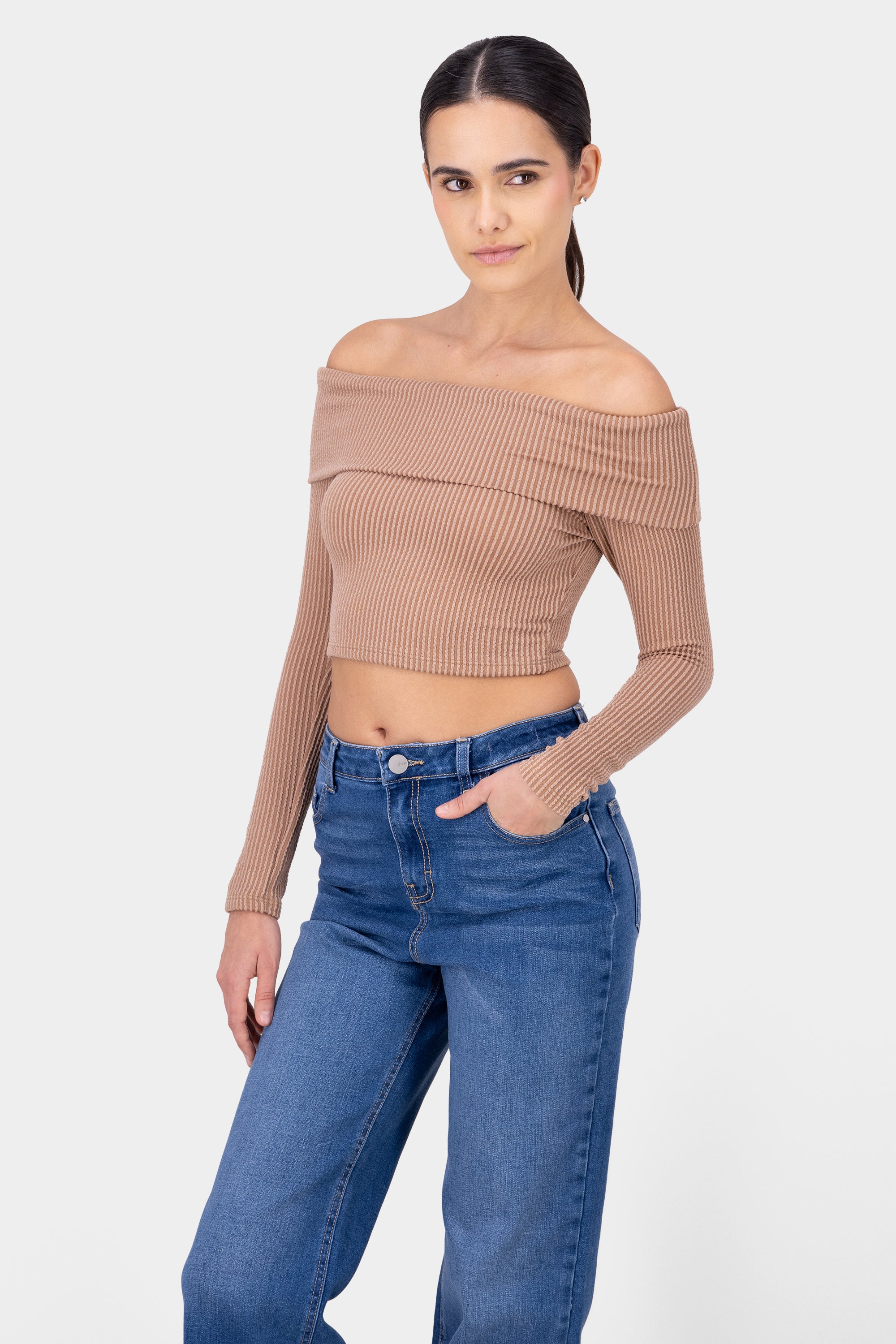 Top Shoulder TEXTURE RIB CAMEL